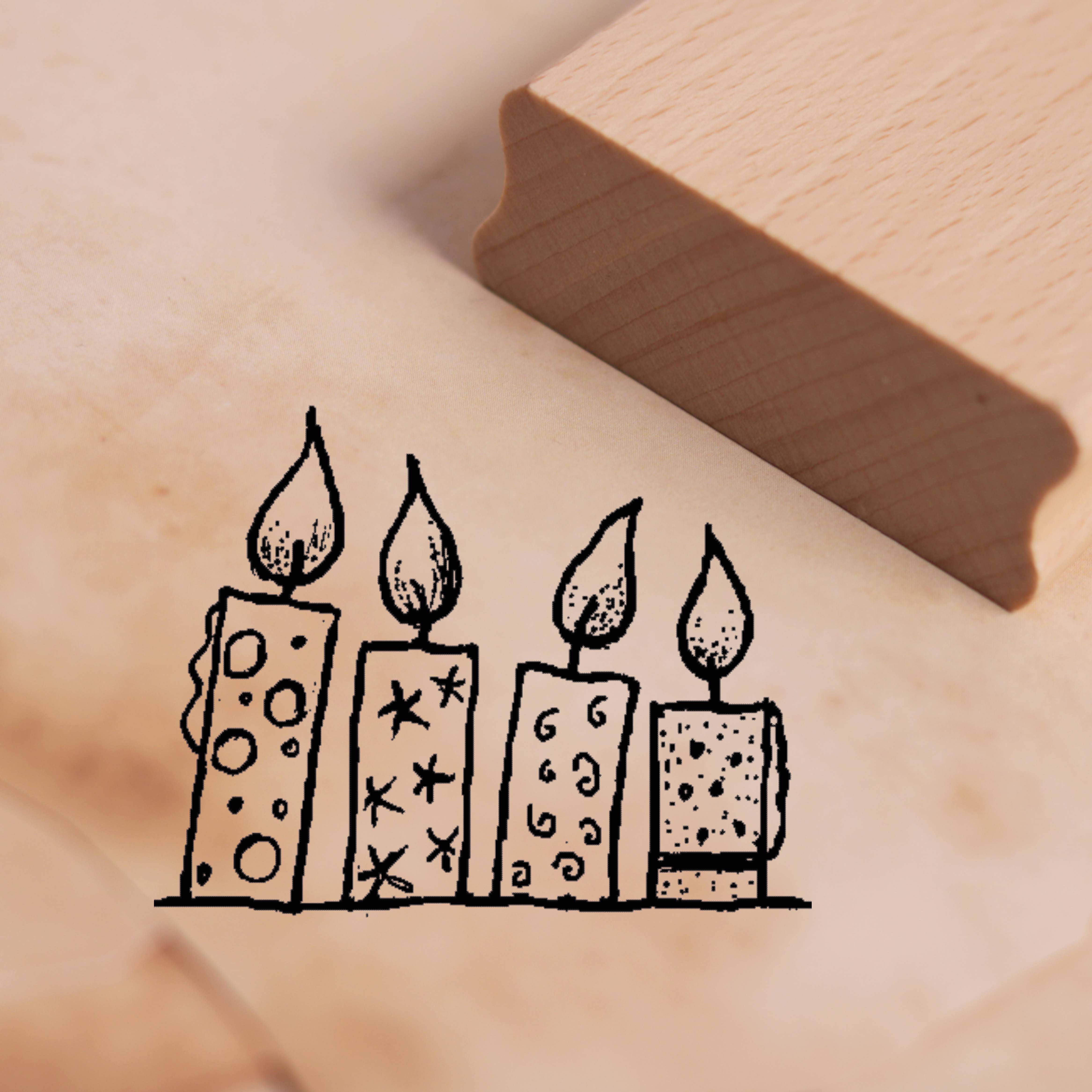 Motivstempel Vier Kerzen Stempel - 48mm x 38mm