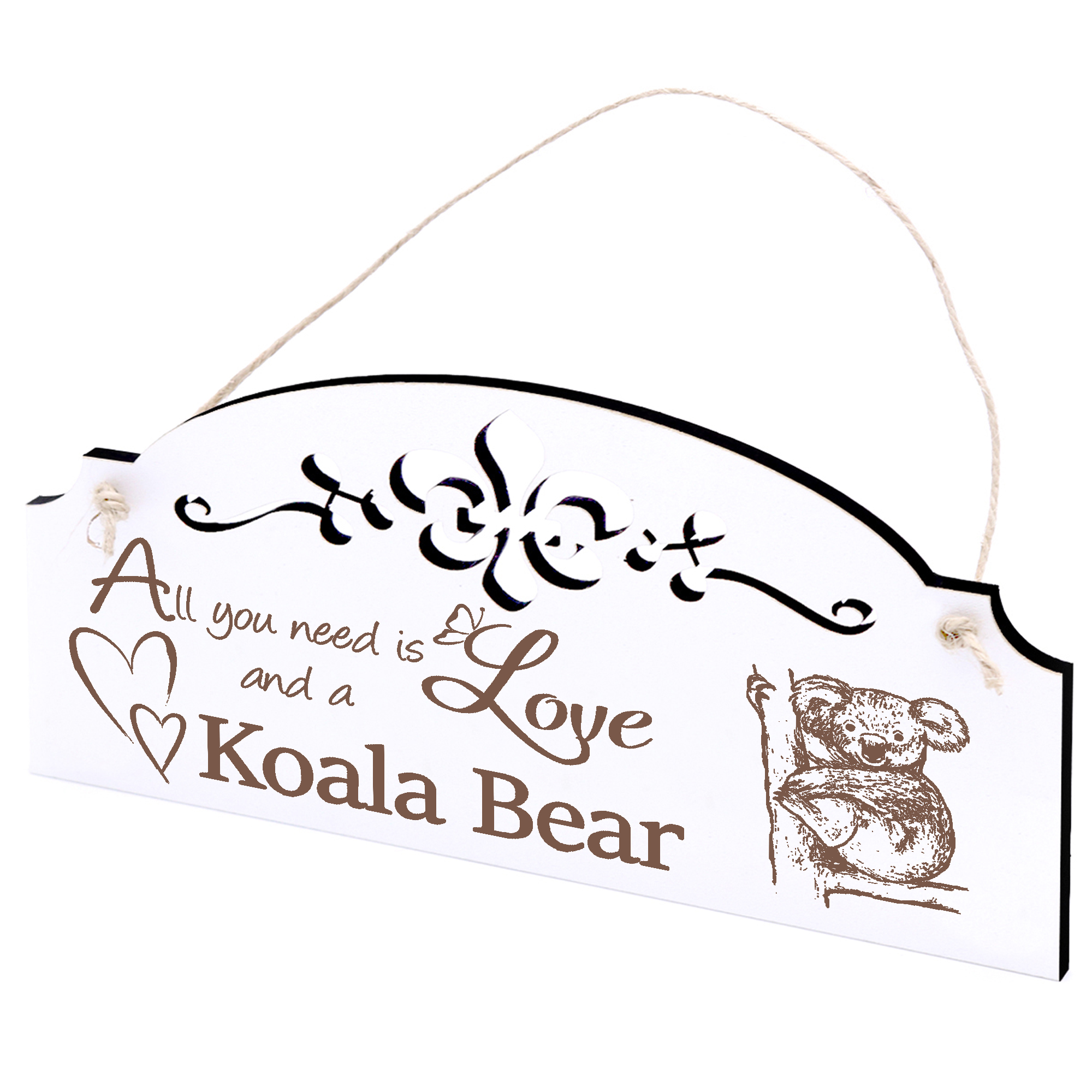 Schild Koala Deko 20x10cm - All you need is Love and a Koala Bear - Holz