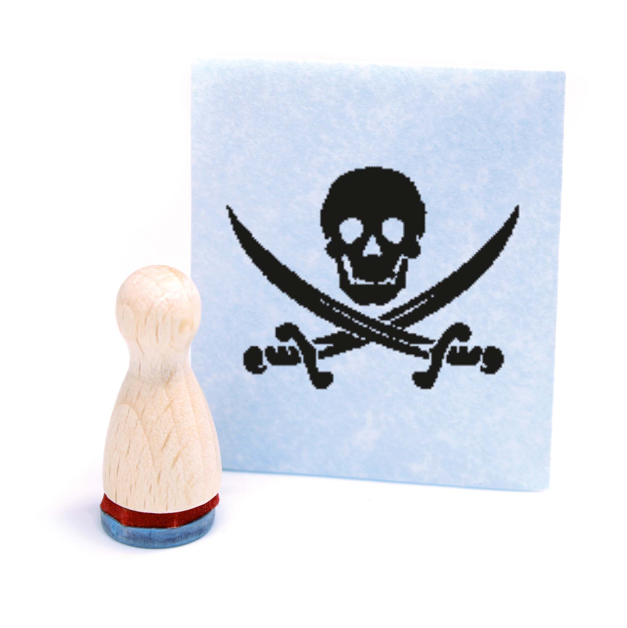 Ministempel Pirat - Holzstempel mini Motivstempel Ø12 mm