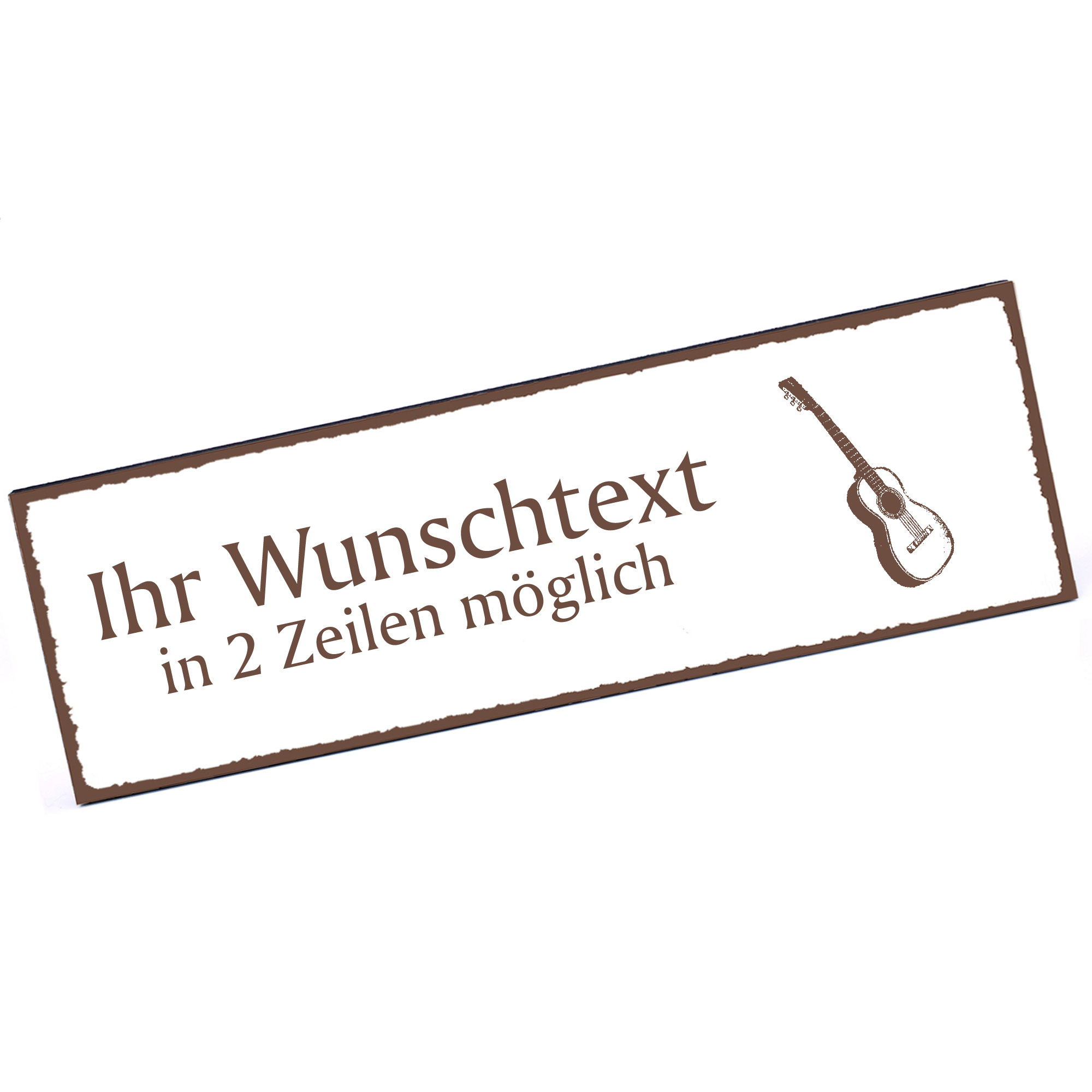 Türschild Konzertgitarre  Namensschild personalisiert mit Gravur - 150mm x 50mm - selbstklebend