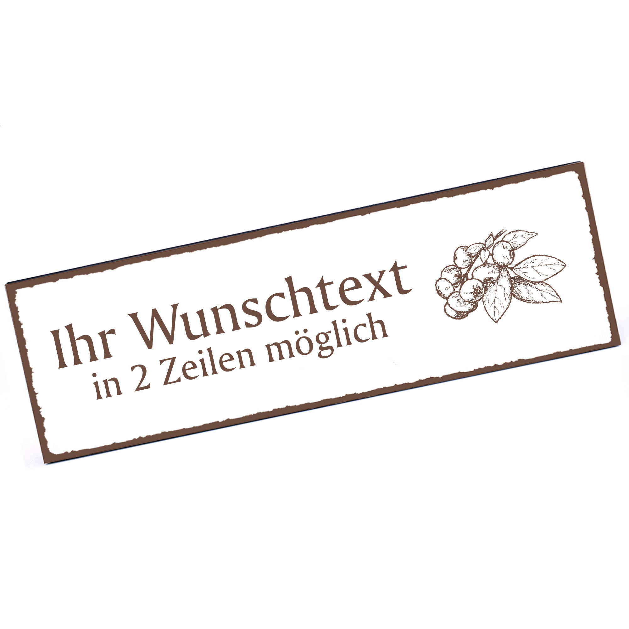 Türschild Heidelbeere  Namensschild personalisiert mit Gravur - 150mm x 50mm - selbstklebend
