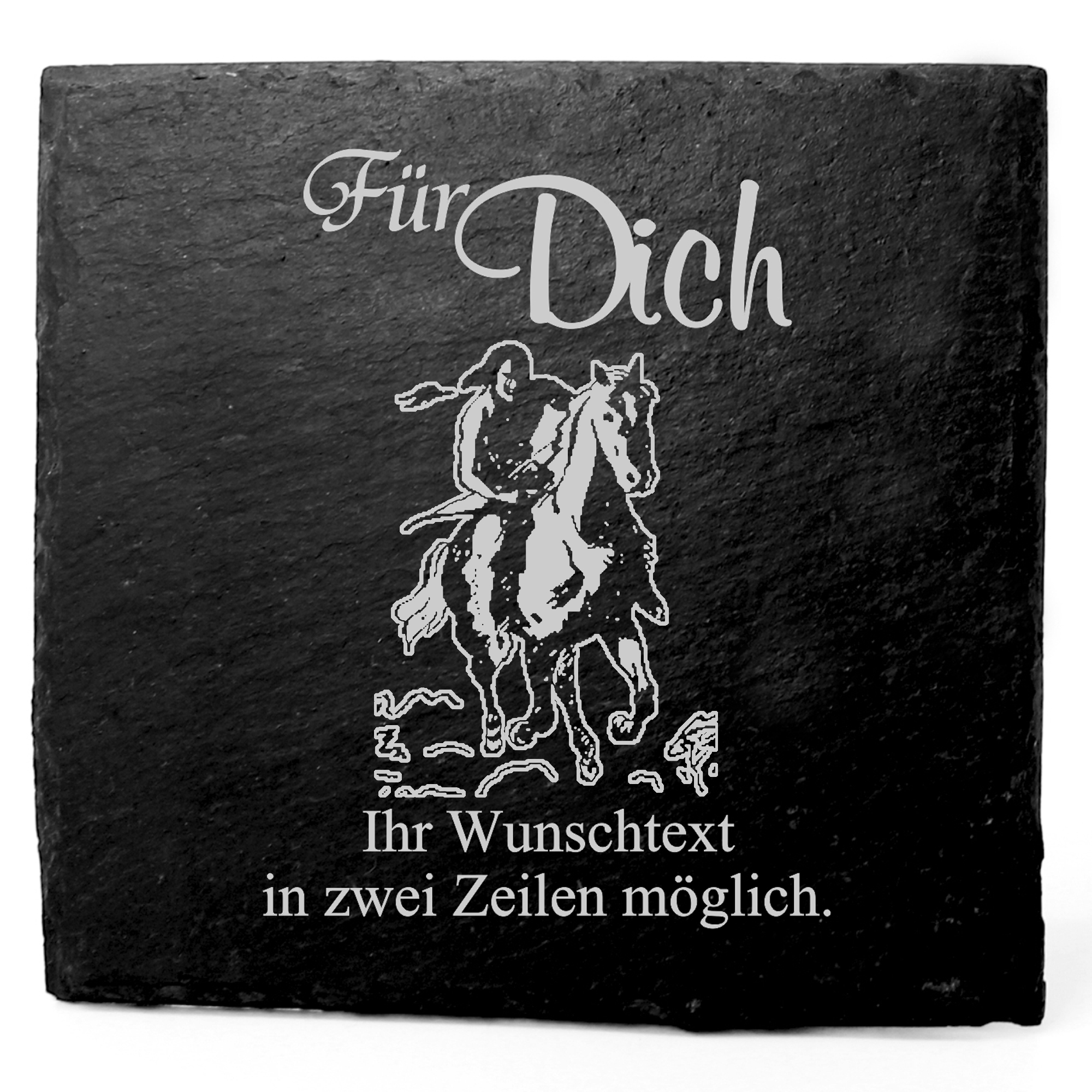 Deko Schiefer Untersetzer personalisiert Indianer - Für Dich - 11x11cm