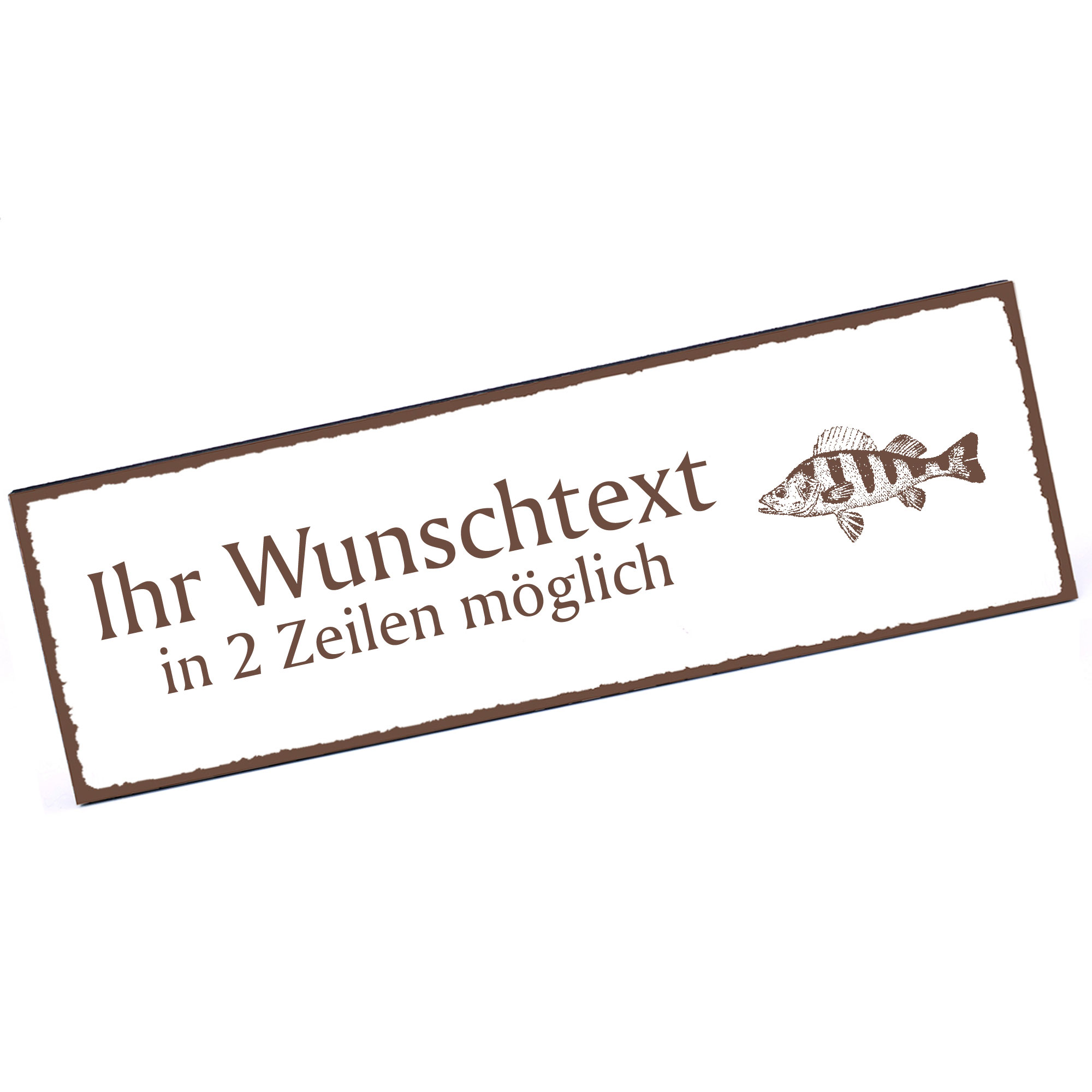 Türschild Barsch  Namensschild personalisiert mit Gravur - 150mm x 50mm - selbstklebend