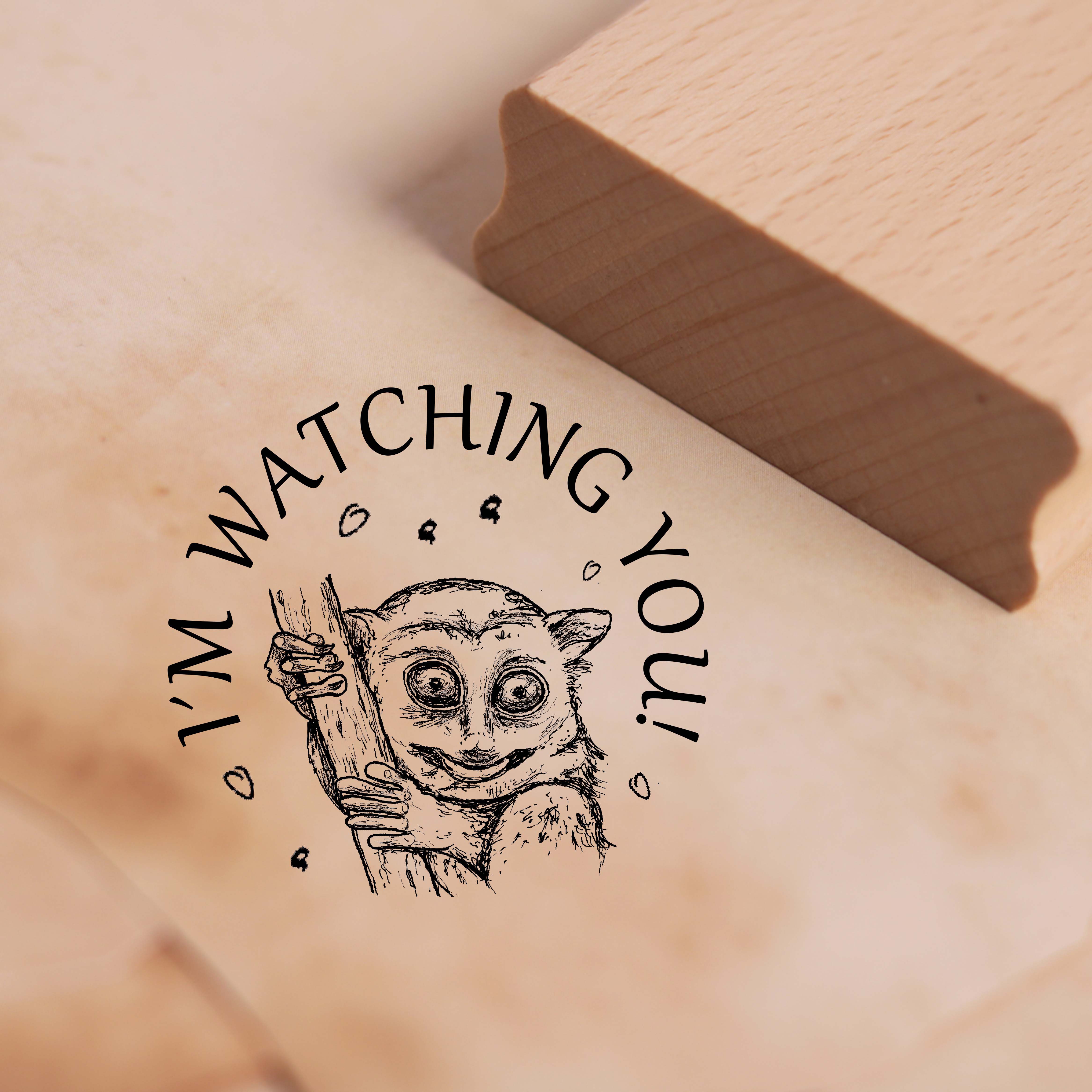 Motivstempel Kobold I'm watching you Stempel 38 x 36 mm