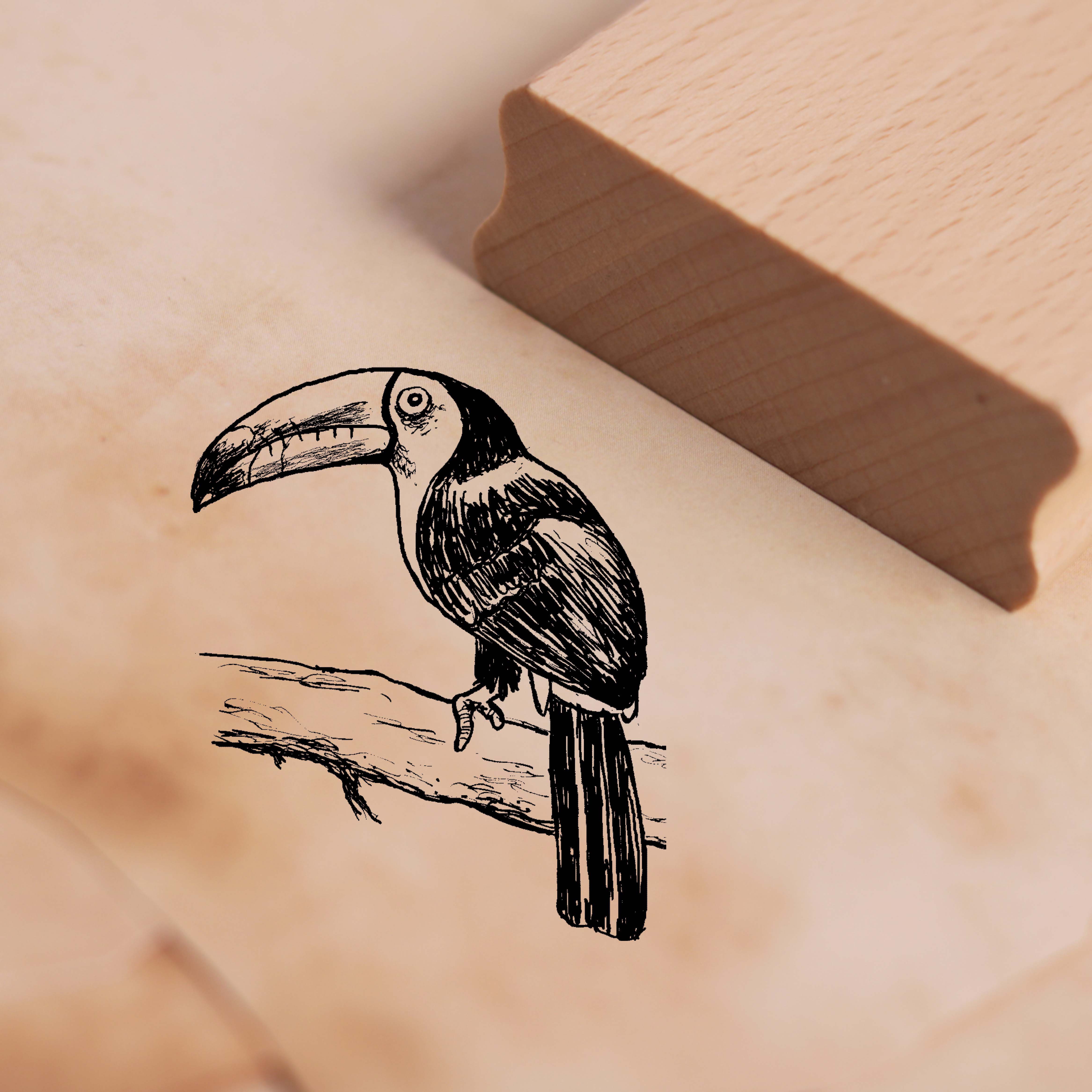 Motivstempel Tukan - Vogel Stempel 38 x 46 mm