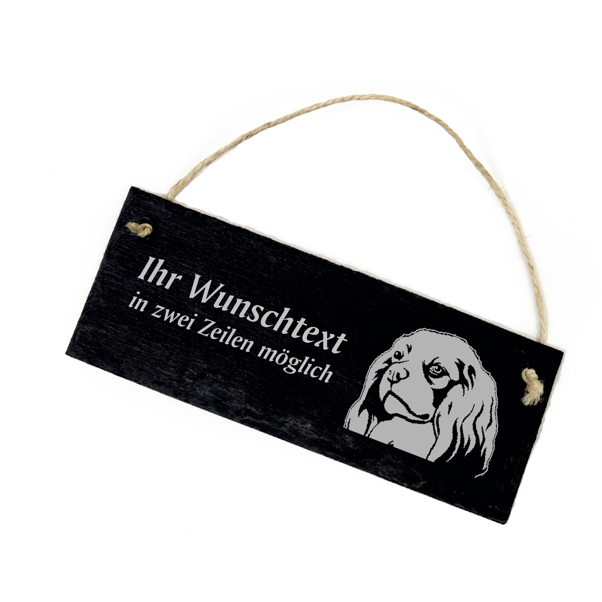 Hundeschild Cavalier King Charles Spaniel Türschild  Schiefer - personalisiert - 22cm x 8cm