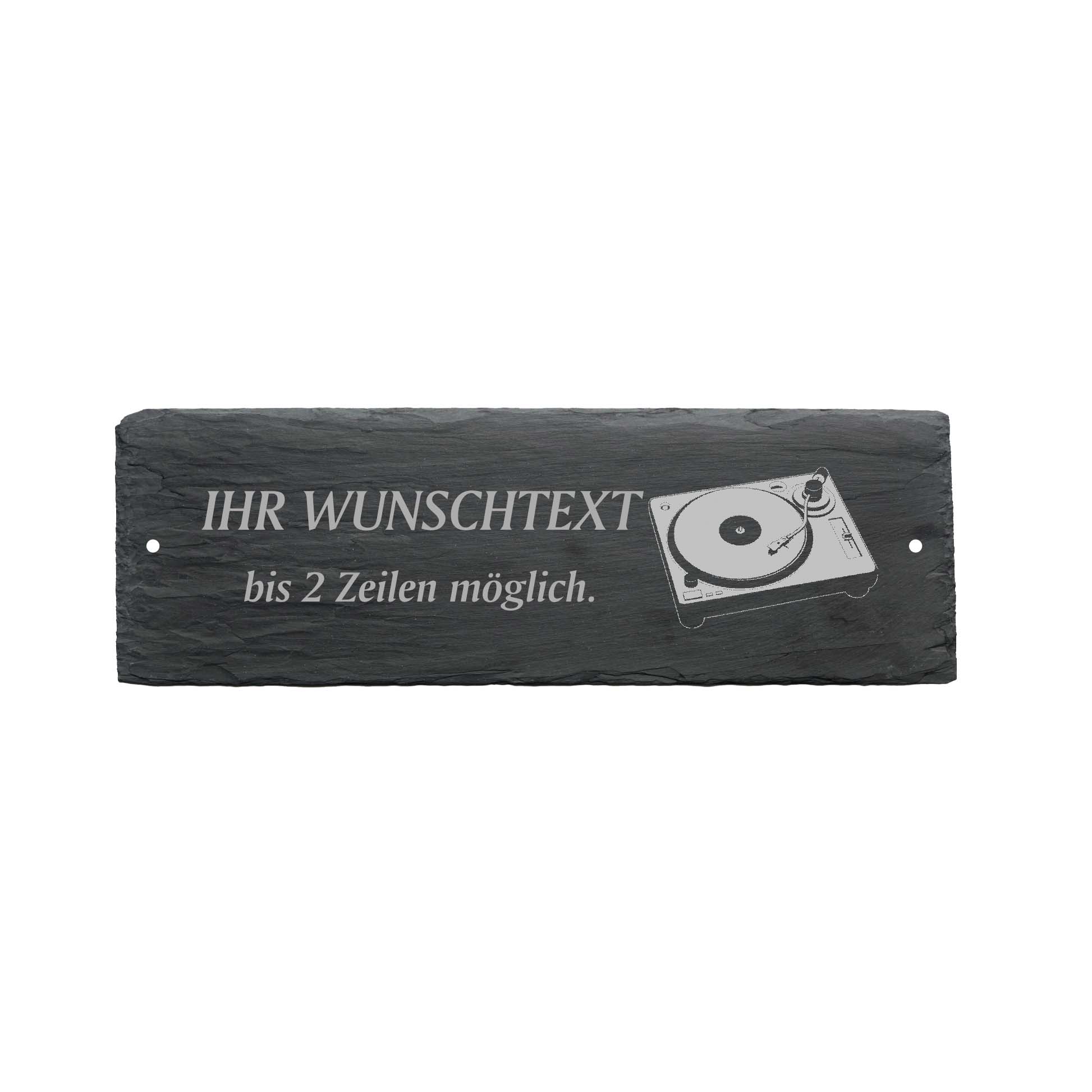 Türschild « PLATTENSPIELER » ca. 22 x 8 cm - aus Schiefer