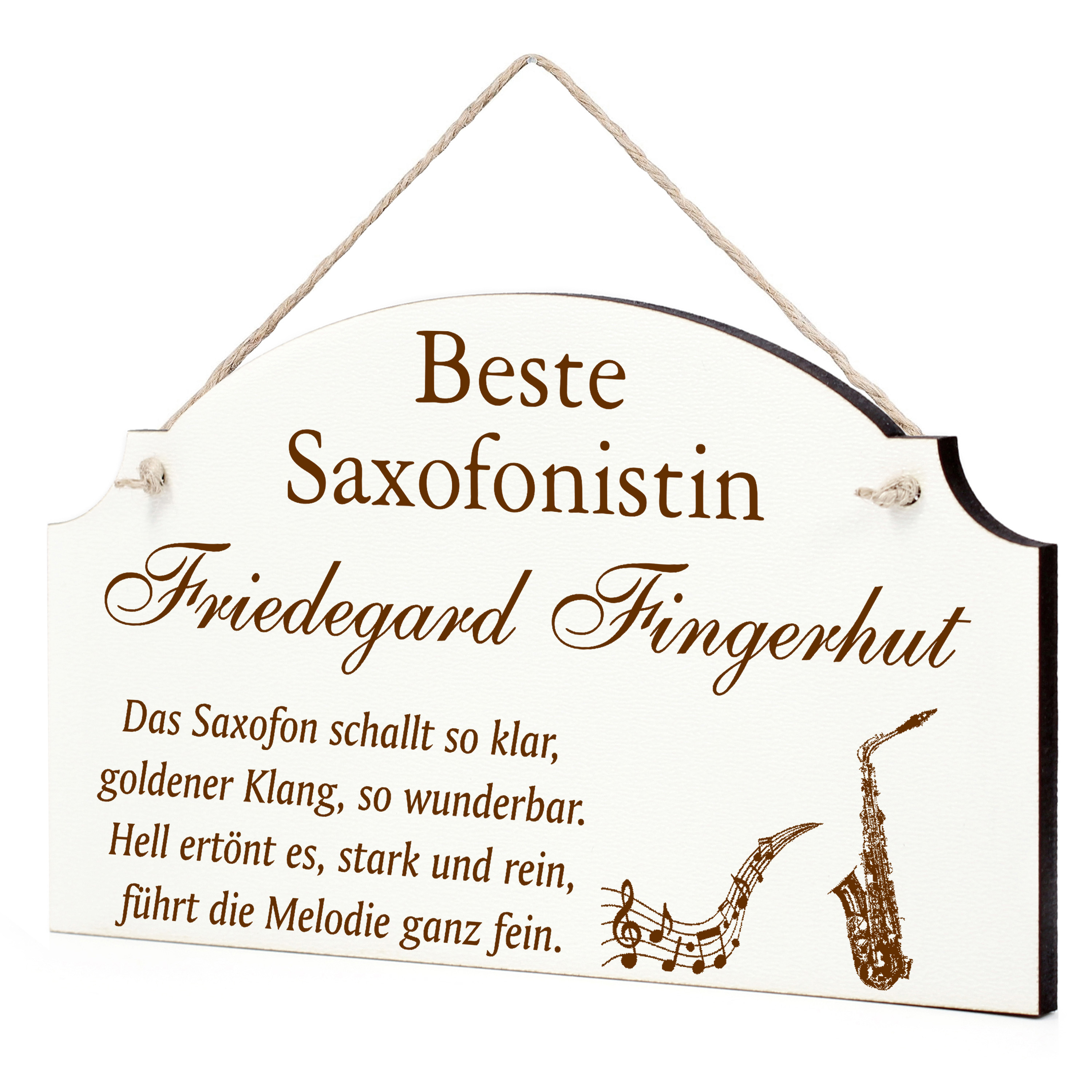 Schild Saxofon Bester Saxofonist Beste Saxofonistin Geschenk - lustige Geschenke in 3 Größen zum Geburtstag