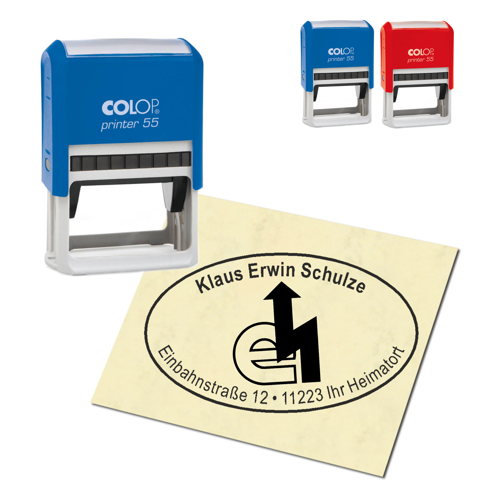 Adressstempel personalisiert Stempel - Elektriker - oval 59 x 39 mm