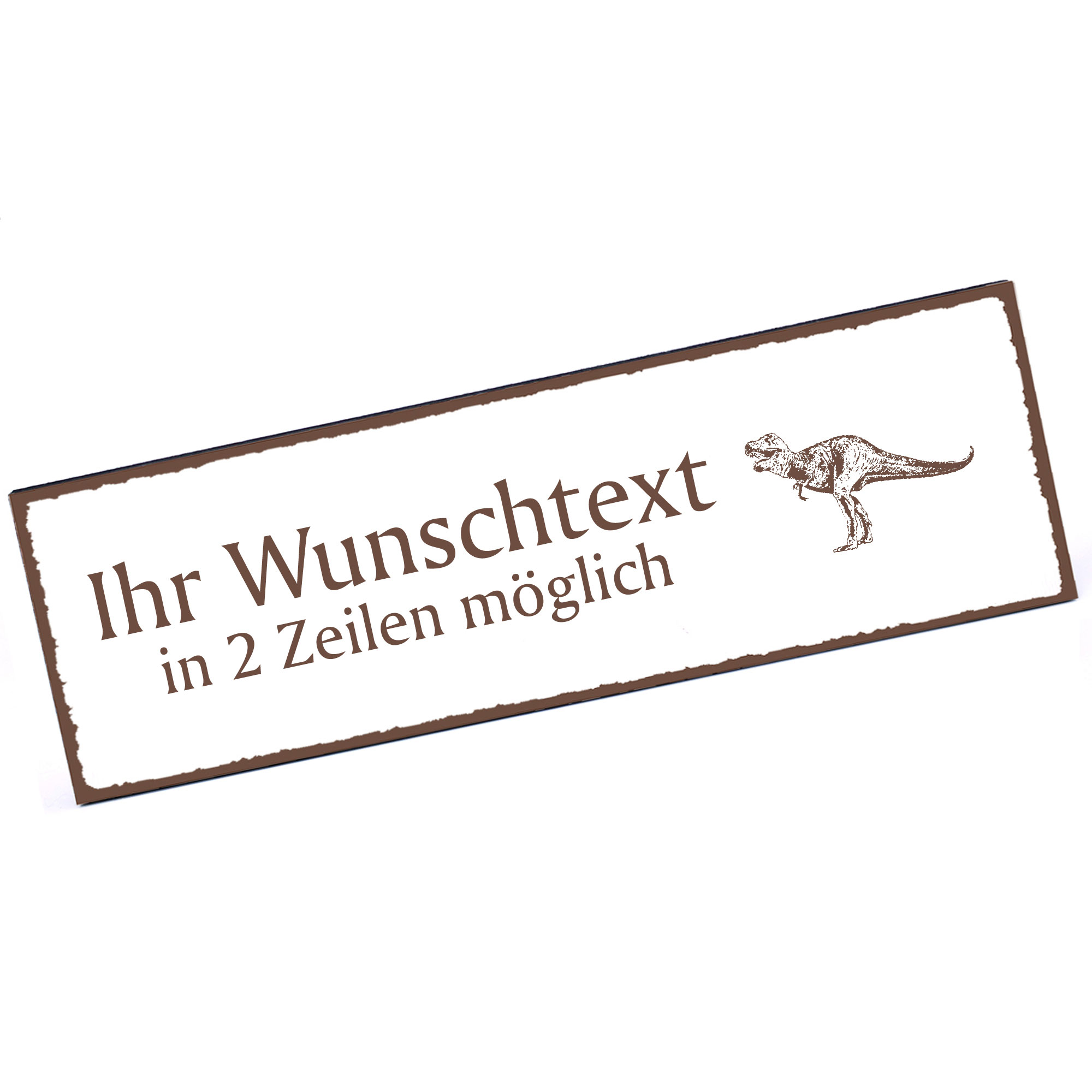 Türschild Dinosaurier T-Rex  Namensschild personalisiert mit Gravur - 150mm x 50mm - selbstklebend