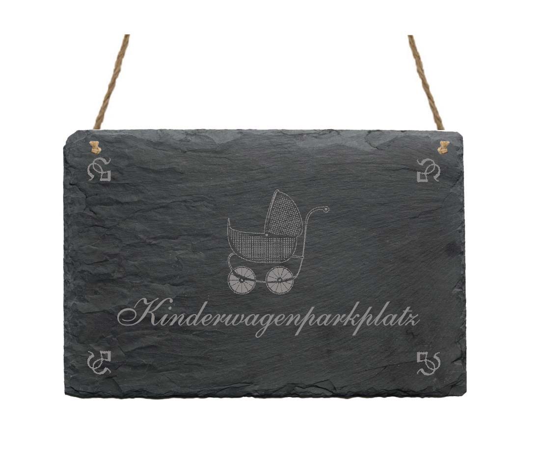 Schiefertafel « Kinderwagenparkplatz »