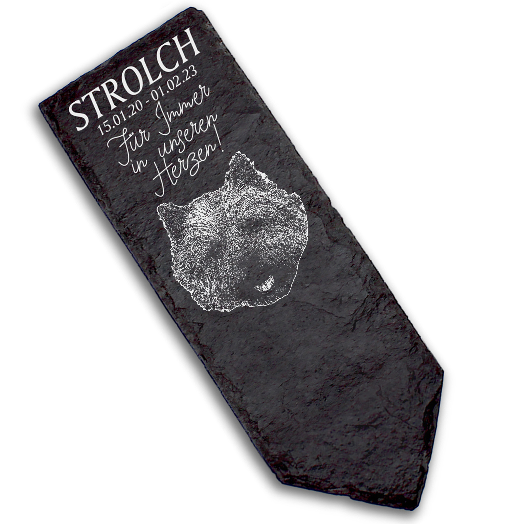 Grabstecker Grabschmuck Grabstein - Norwich Terrier  - Personalisiert Grab Deko 8 x 22 cm Grabdekora