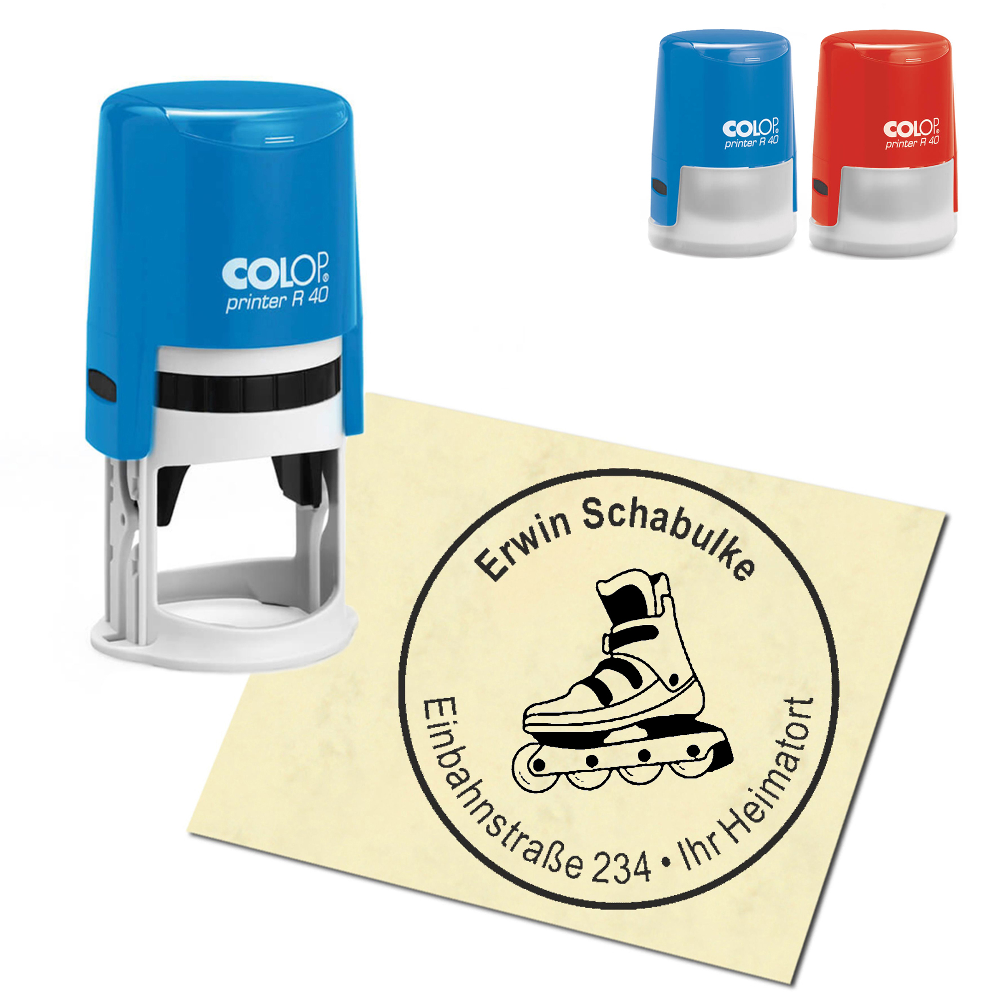 Stempel Adressstempel personalisiert - Inliner - rund &empty; 40mm