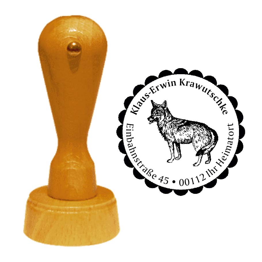 Adressenstempel « KOJOTE » mit persönlichem Wunschtext