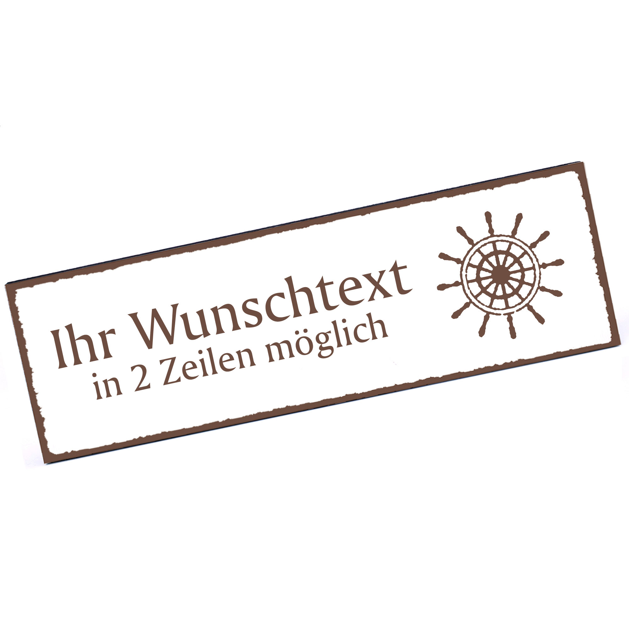 Türschild Steuerrad  Namensschild personalisiert mit Gravur - 150mm x 50mm - selbstklebend