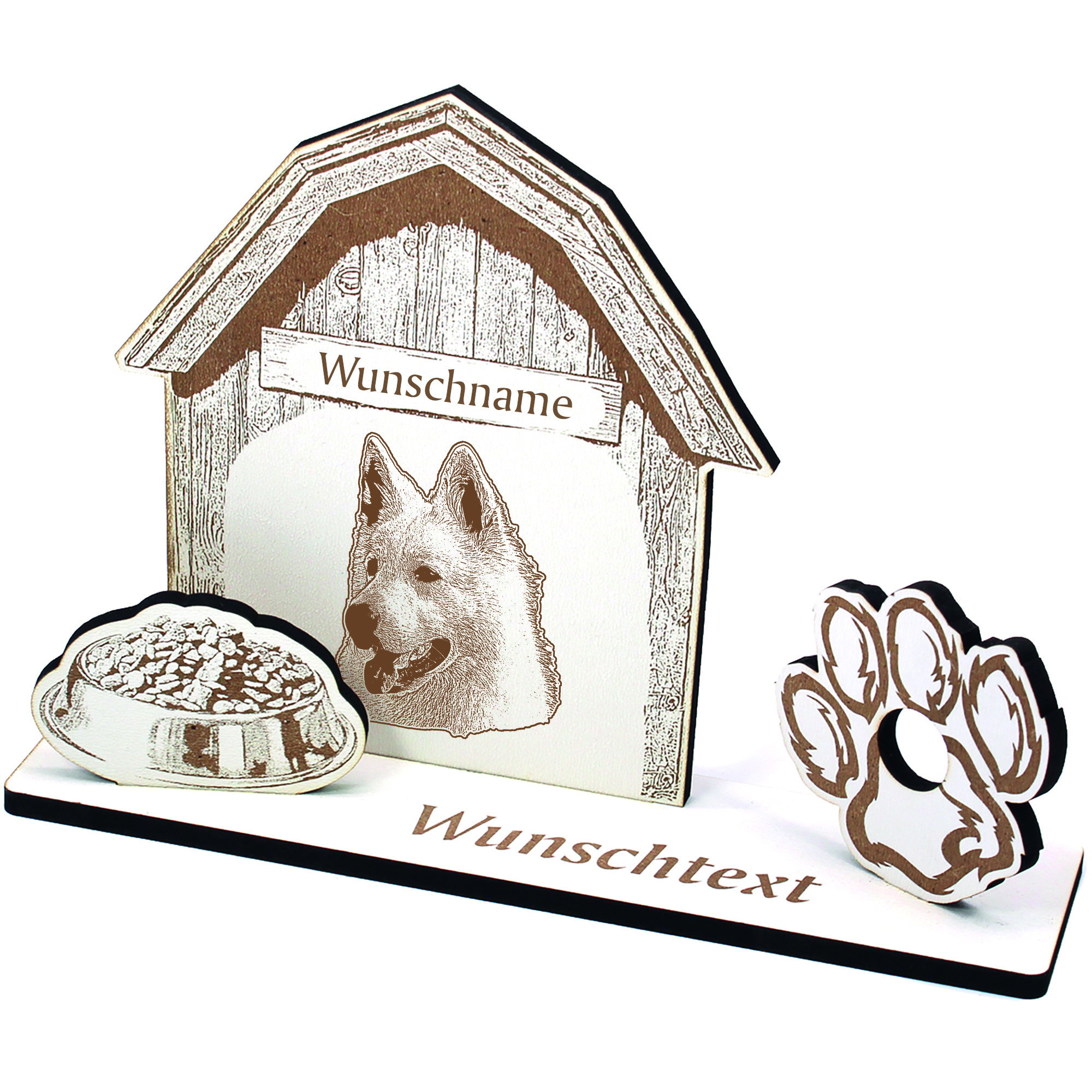 Geldgeschenk Hund Berger Blanc Suisse  - personalisiert 20x14cm
