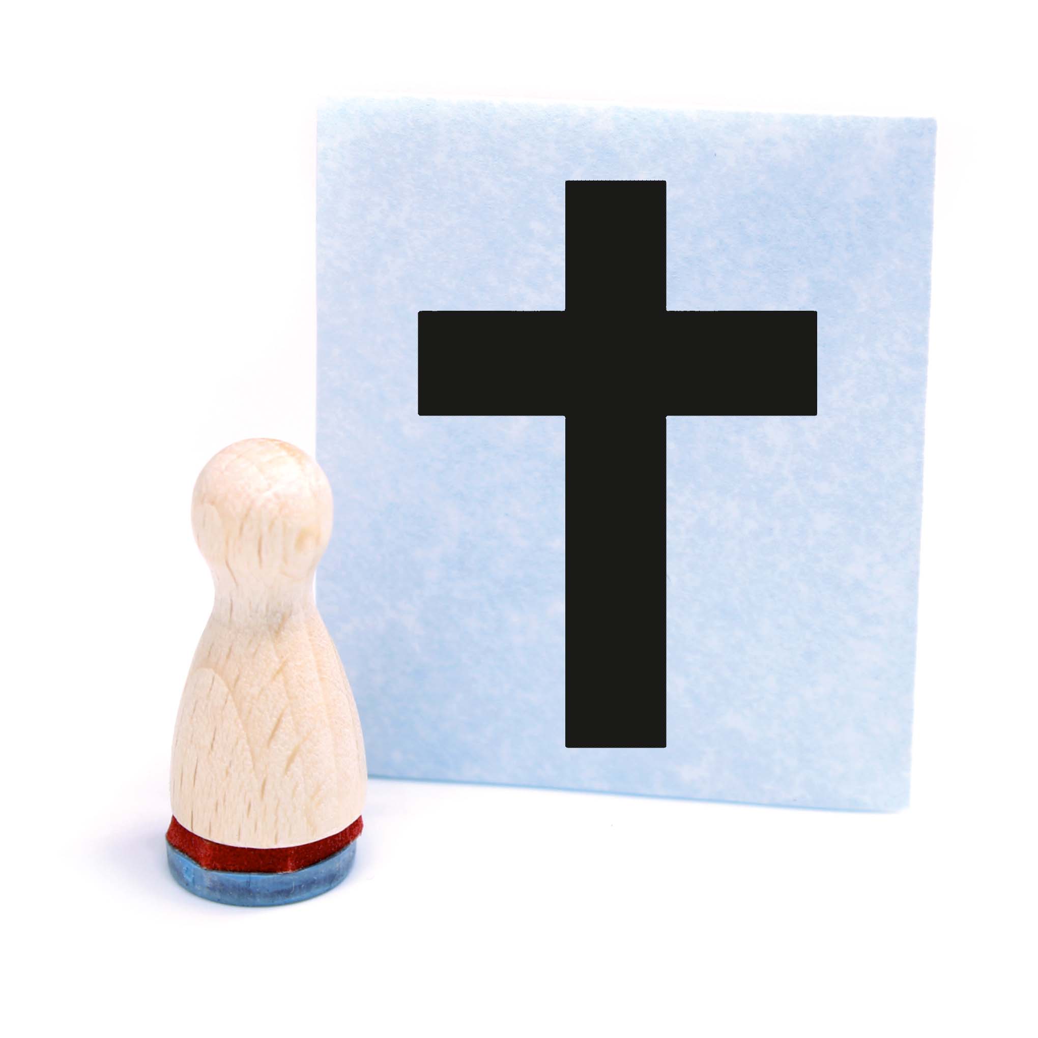 Ministempel Kreuz - Holzstempel mini Motivstempel Ø12 mm