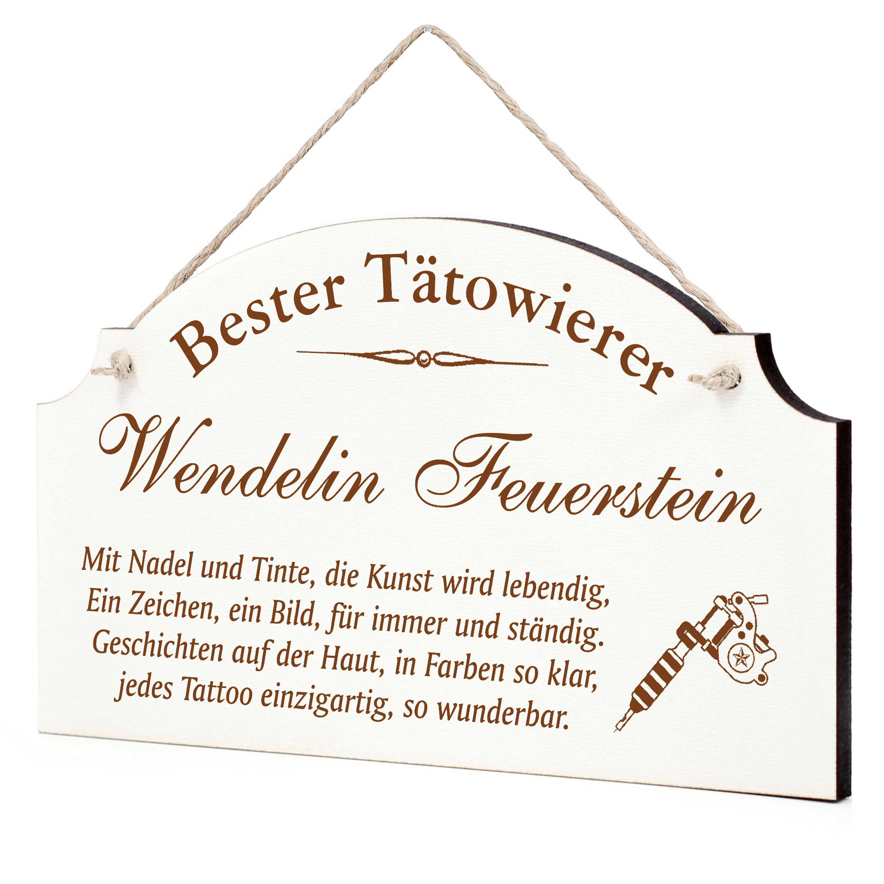 Schild Bester Tätowierer Beste Tätowiererin Geschenk - lustige Geschenke in 3 Größen zum Geburtstag