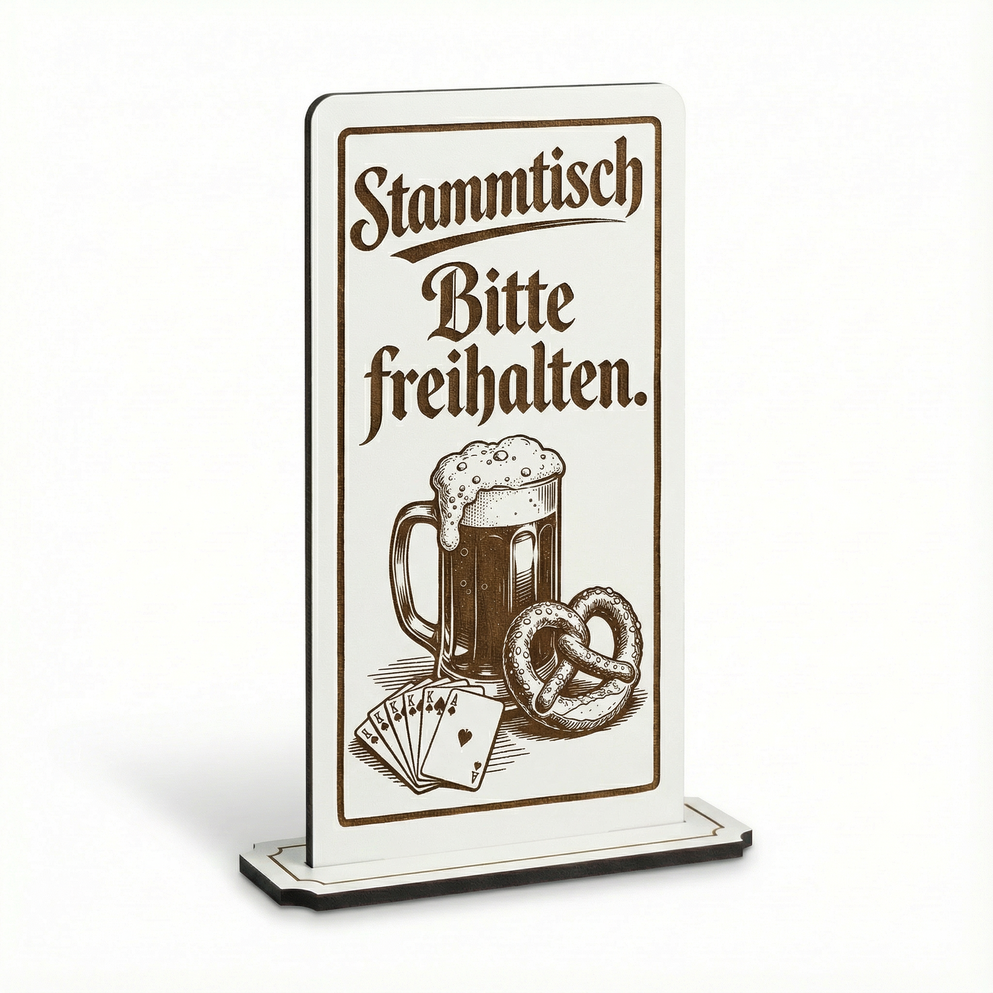 Aufsteller Schild „Stammtisch – bitte freihalten“ – Tischaufsteller 10x20 cm inkl. Standfuß