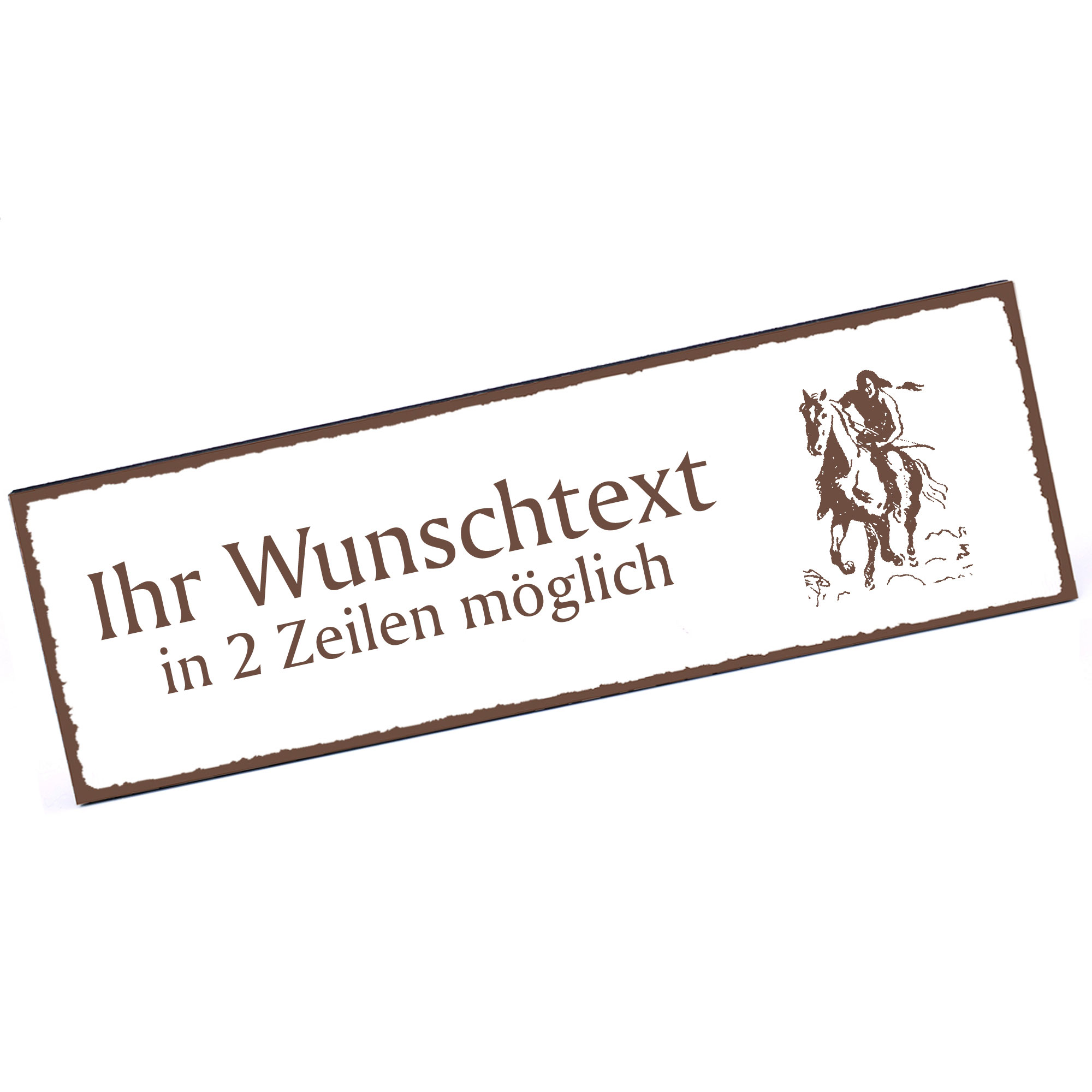 Türschild Indianer  Namensschild personalisiert mit Gravur - 150mm x 50mm - selbstklebend