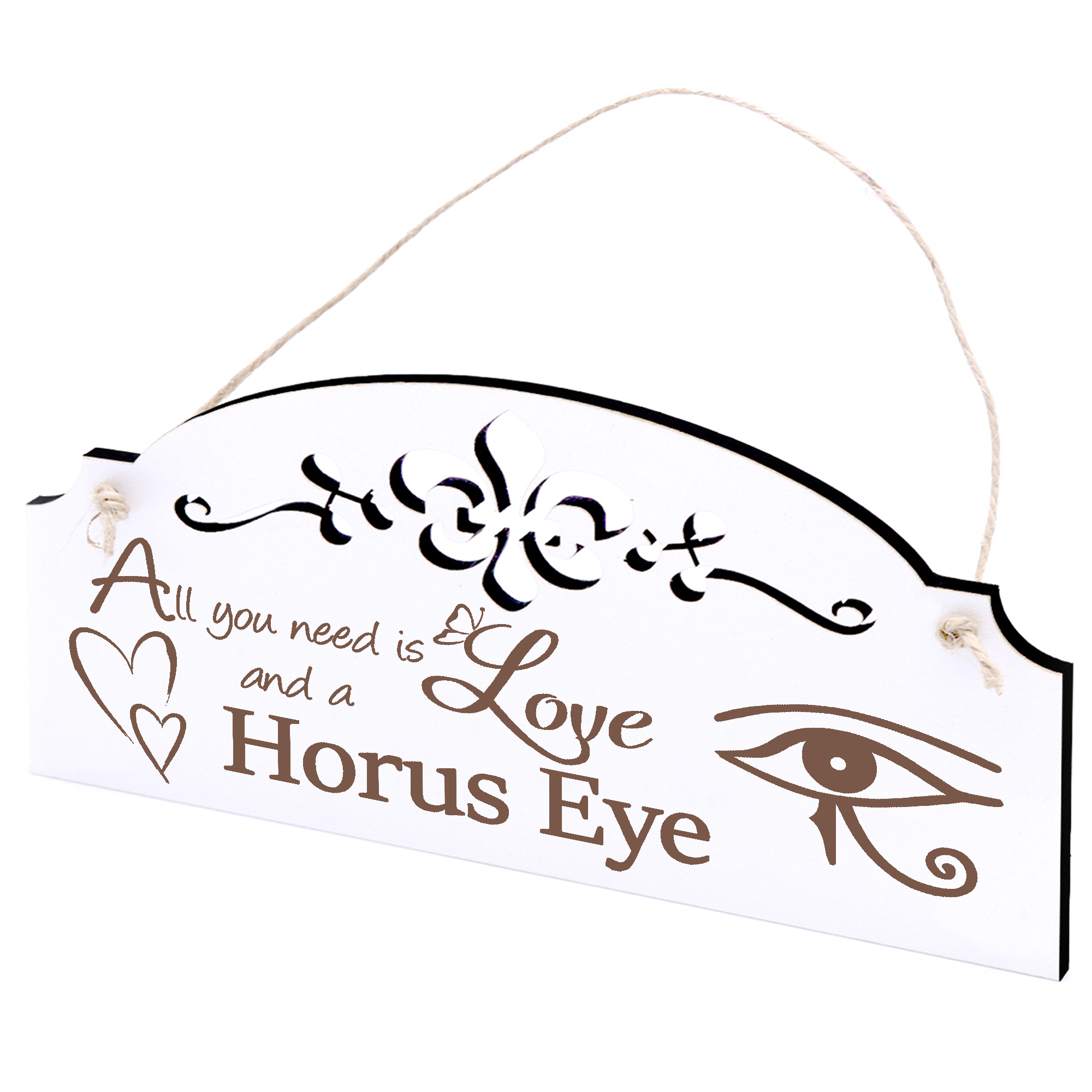 Schild Horusauge Deko 20x10cm - All you need is Love and a Horus Eye - Holz