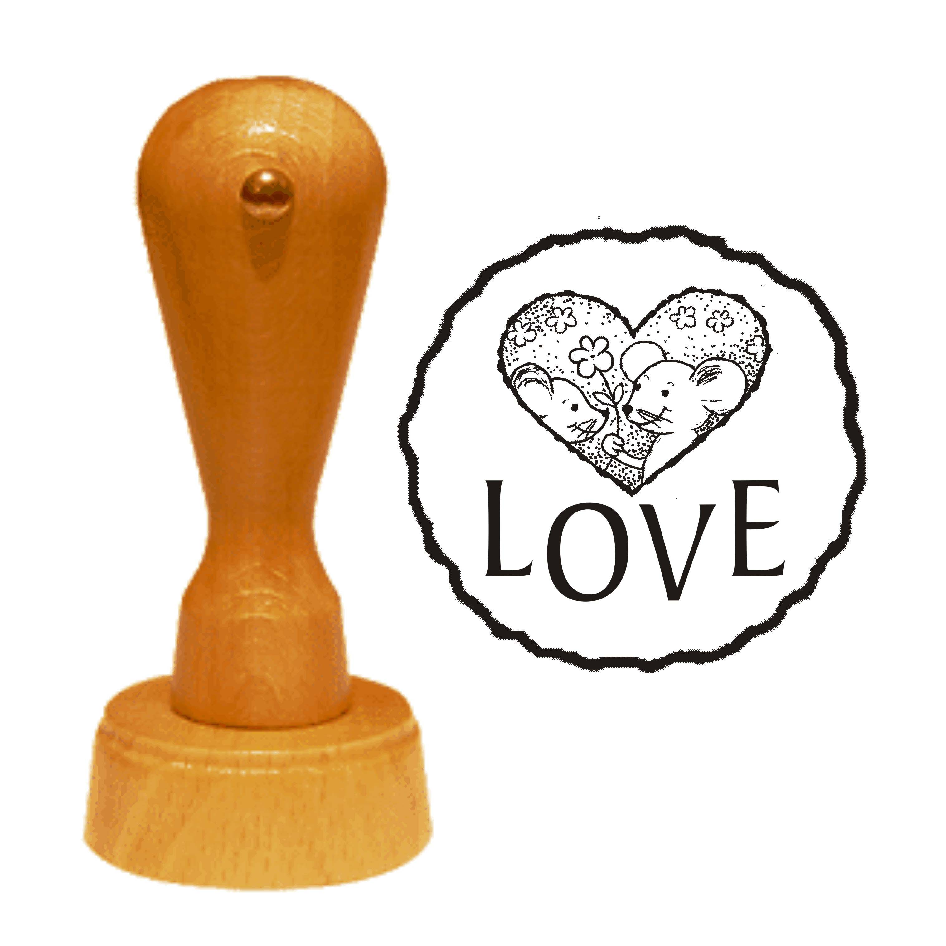 Stempel « LOVE » Motivstempel Mäuseherz