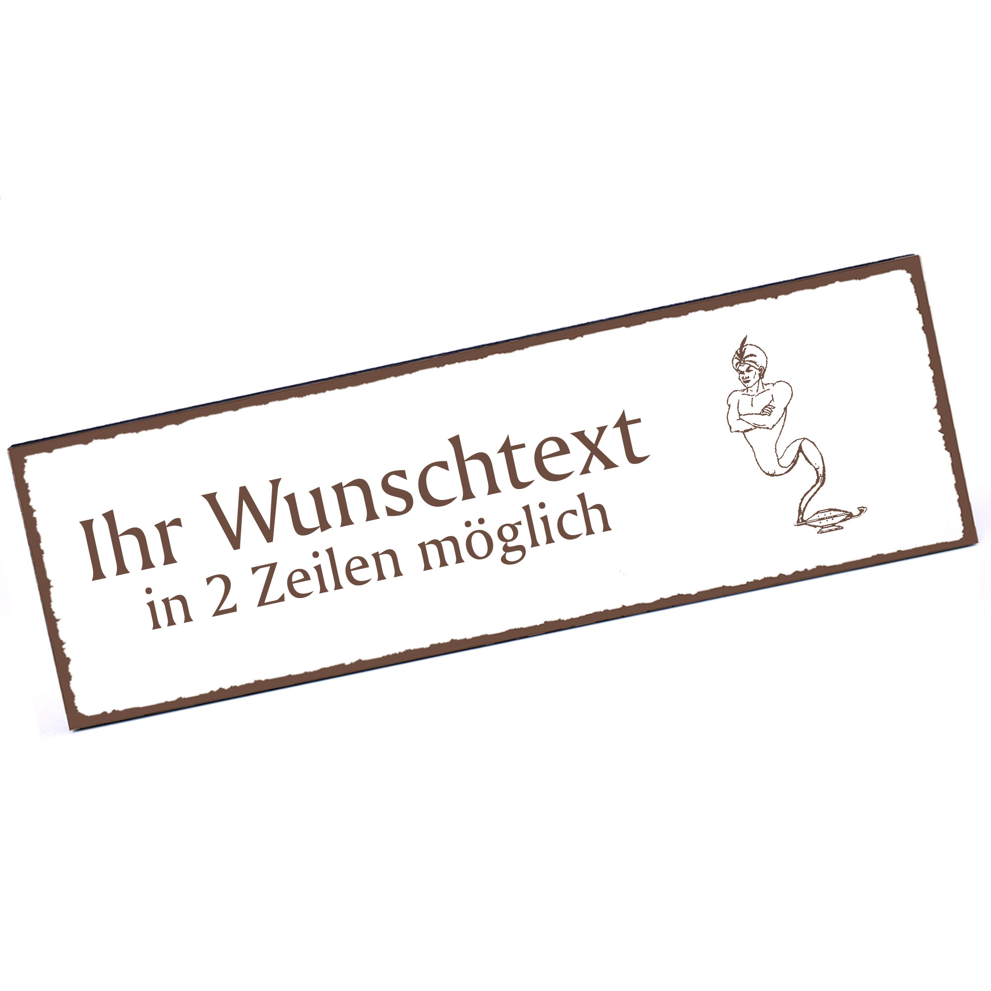 Türschild Dschinn  Namensschild personalisiert mit Gravur - 150mm x 50mm - selbstklebend