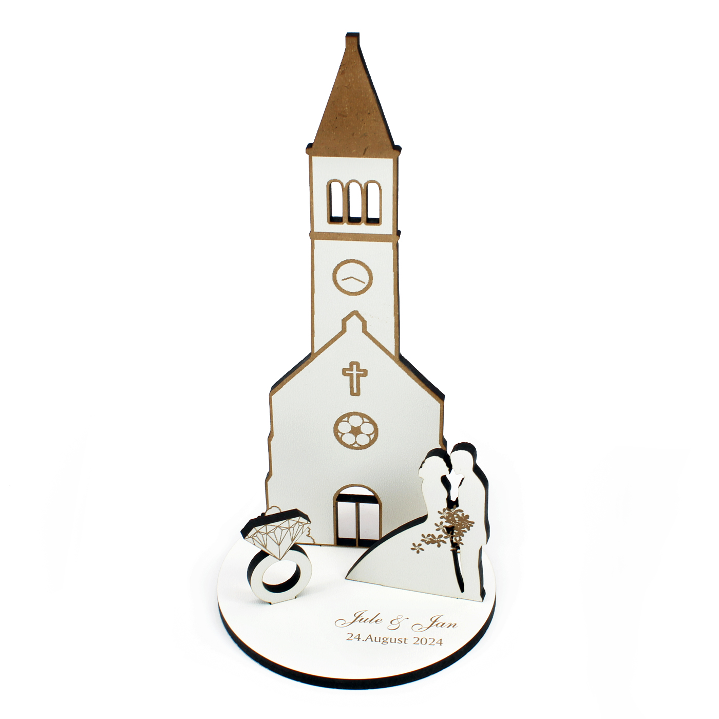 Geldgeschenk Hochzeit - Kirche und Brautpaar - Hochzeitsgeschenk personalisiert