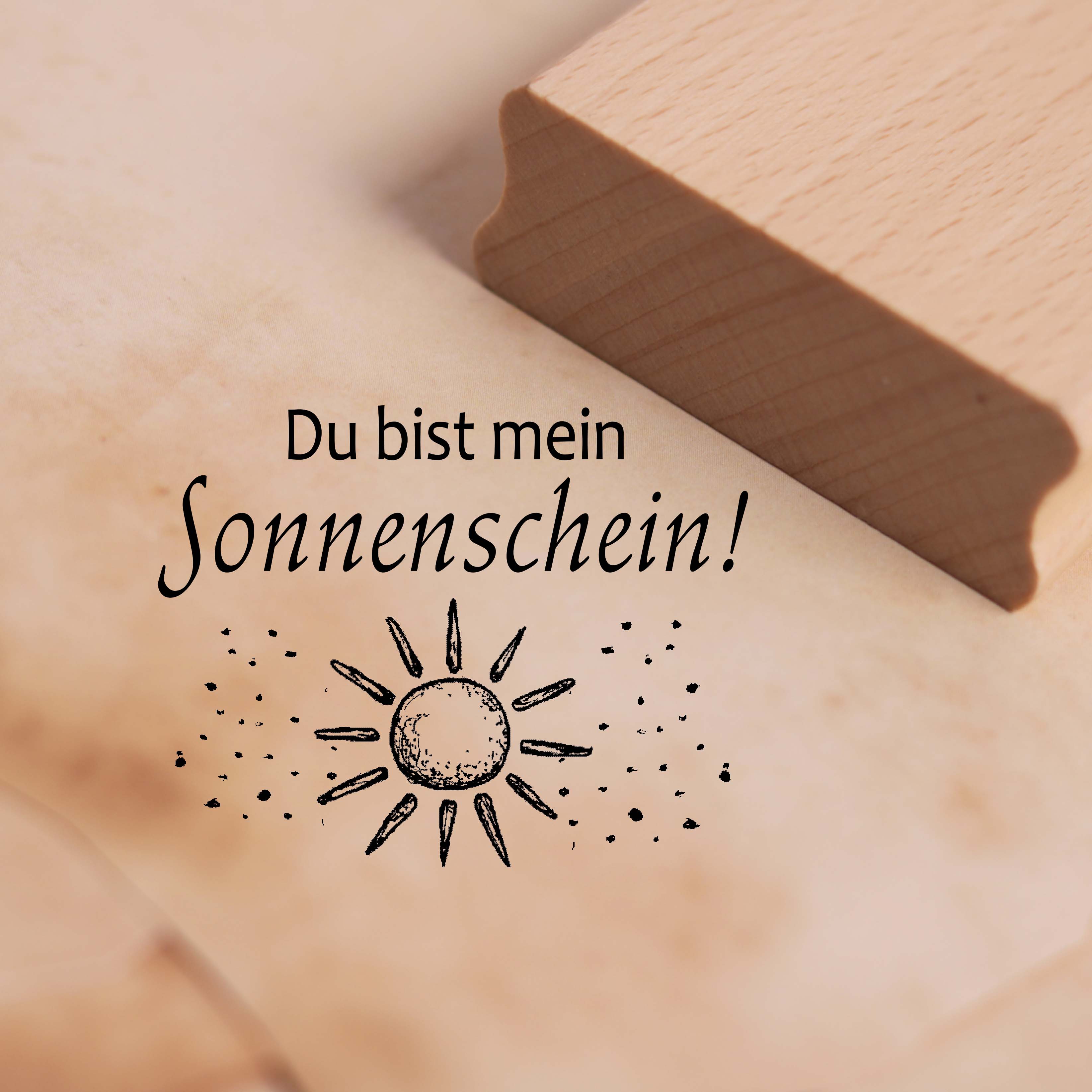 Motivstempel Du bist mein Sonnenschein - Sonne Stempel Holzstempel 48 x 38 mm