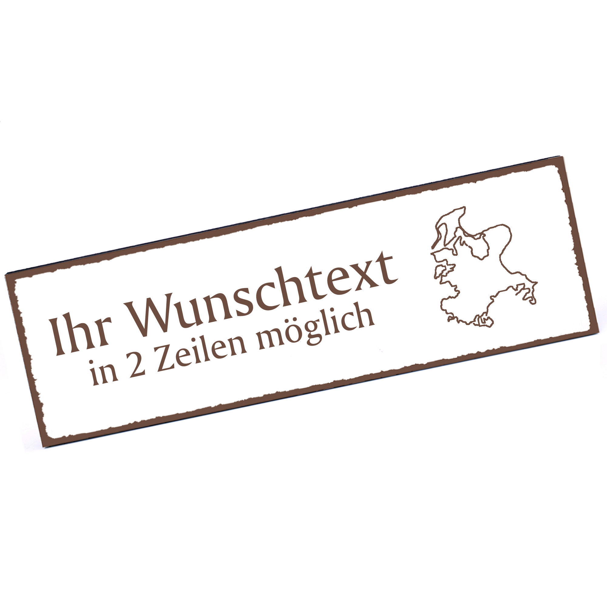 Türschild Insel Rügen  Namensschild personalisiert mit Gravur - 150mm x 50mm - selbstklebend