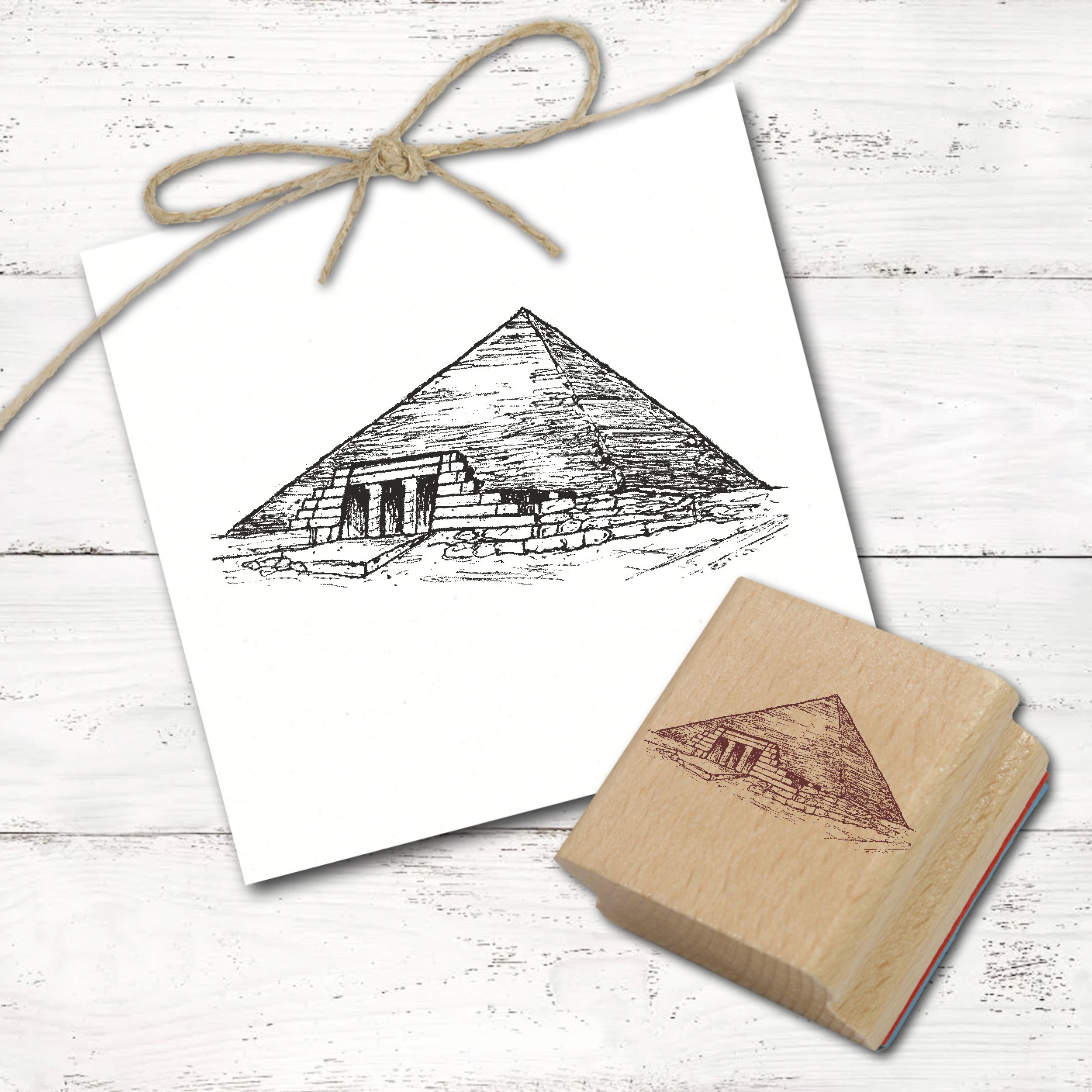 Motivstempel Cheops Pyramide - Stempel Holzstempel 98 mm x 48 mm