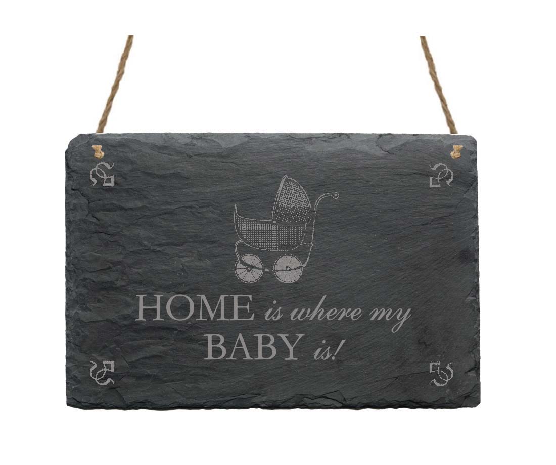 Schiefertafel « Home is... » Baby