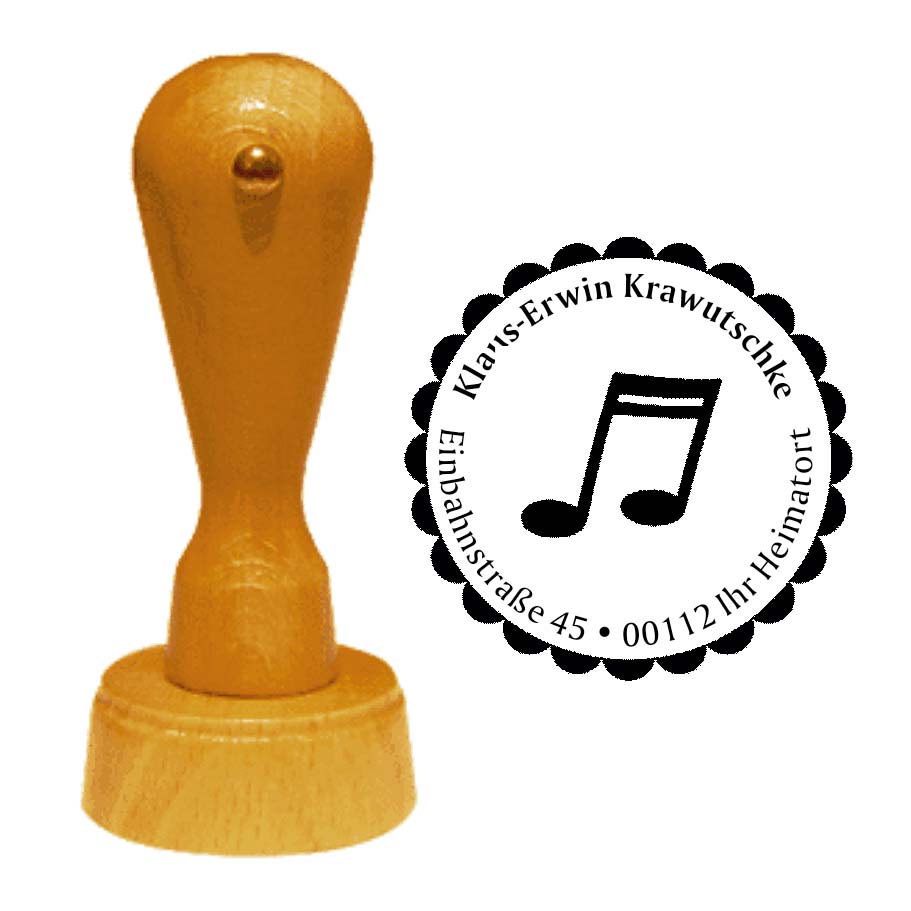 Adressenstempel « MUSIK NOTE » mit persönlichem Wunschtext