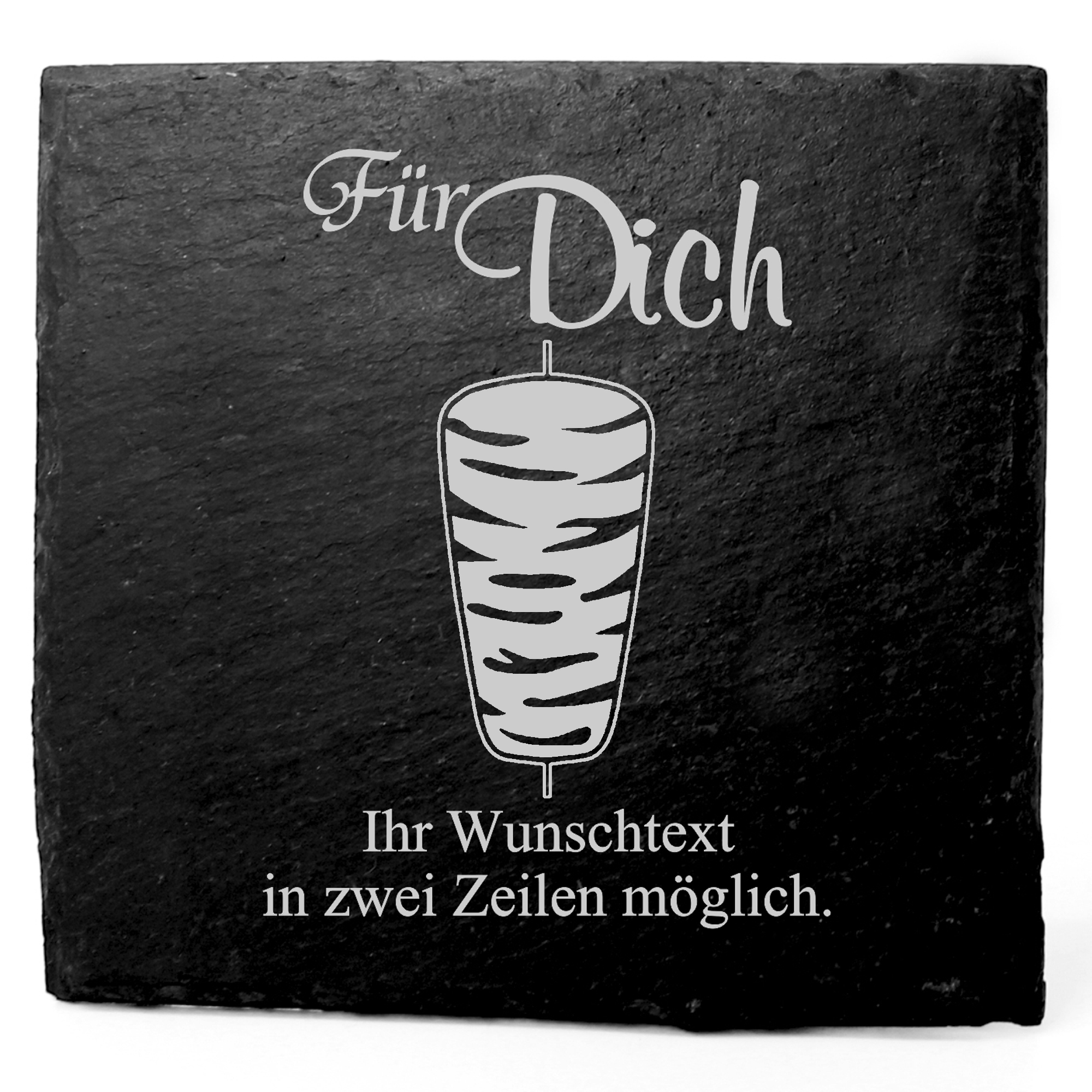 Deko Schiefer Untersetzer personalisiert Döner Kebab - Für Dich - 11x11cm