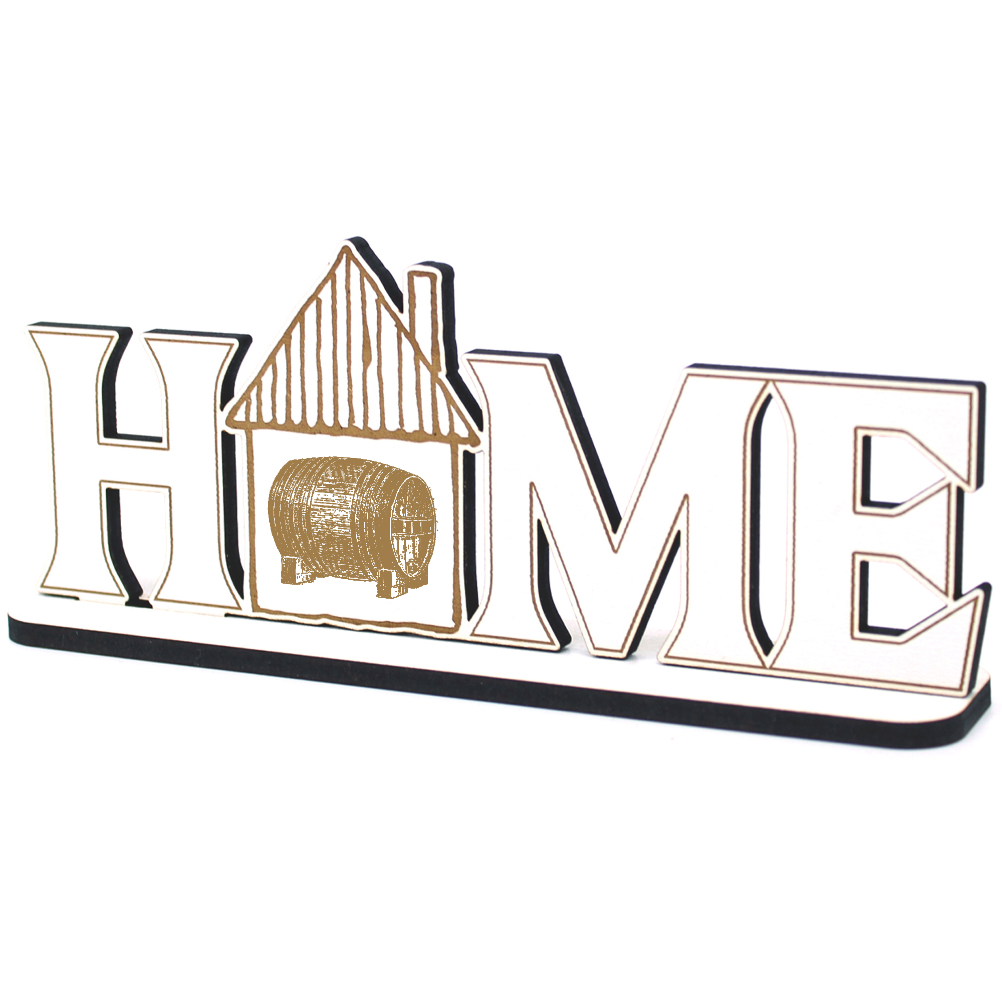 Deko Home Aufsteller Holz - Weinfass - 28x12 cm Holzdeko