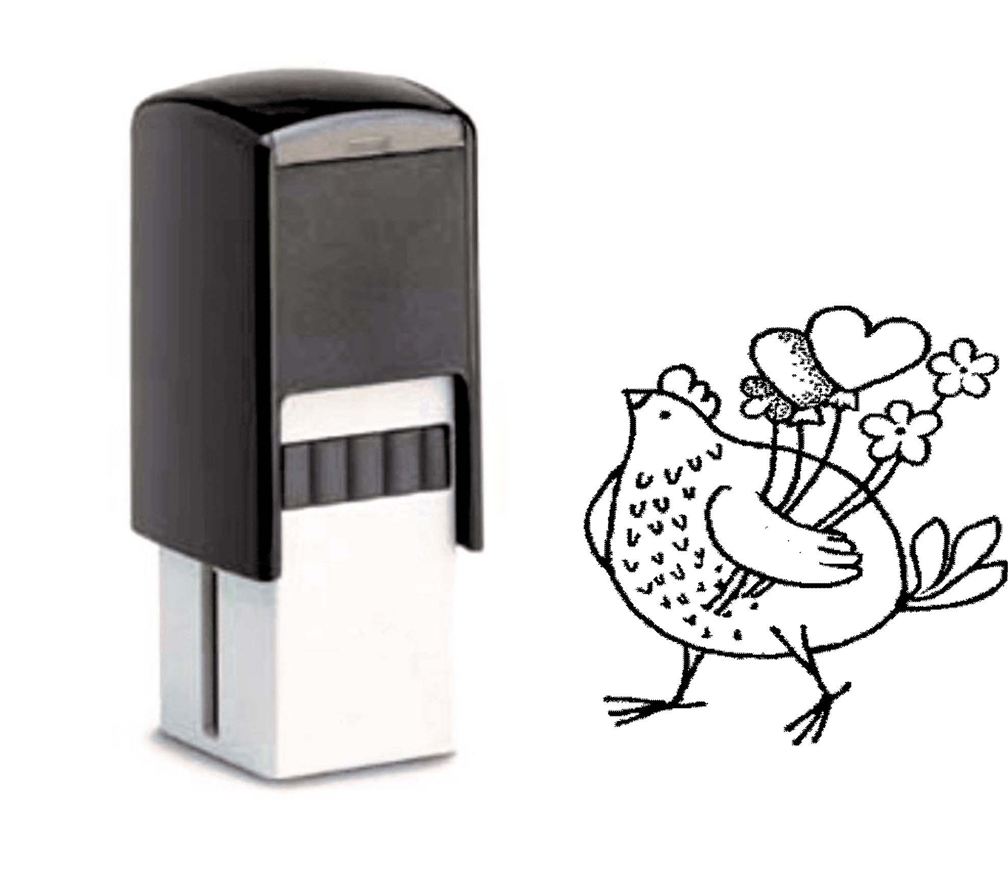 Bonuskartenstempel Huhn mit Herzen - 10 x 10 mm