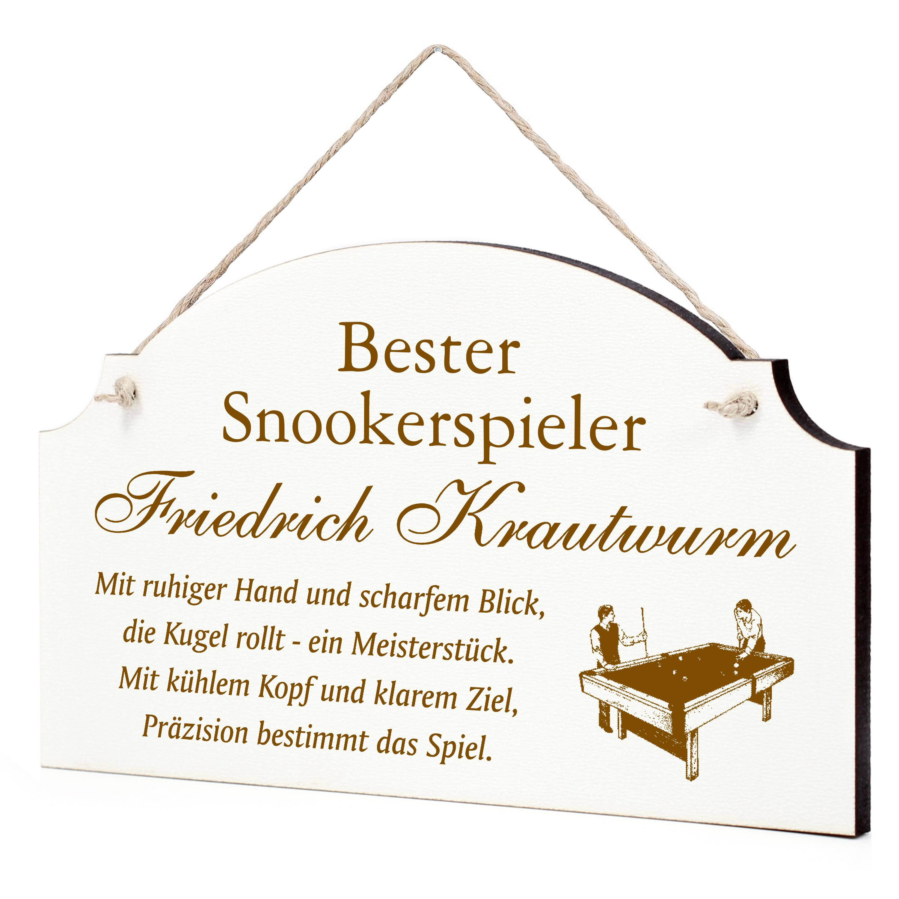 Lustiges Snooker Billard Schild - perfektes Geschenk für Snookerfans, Snookerspieler oder Trainer