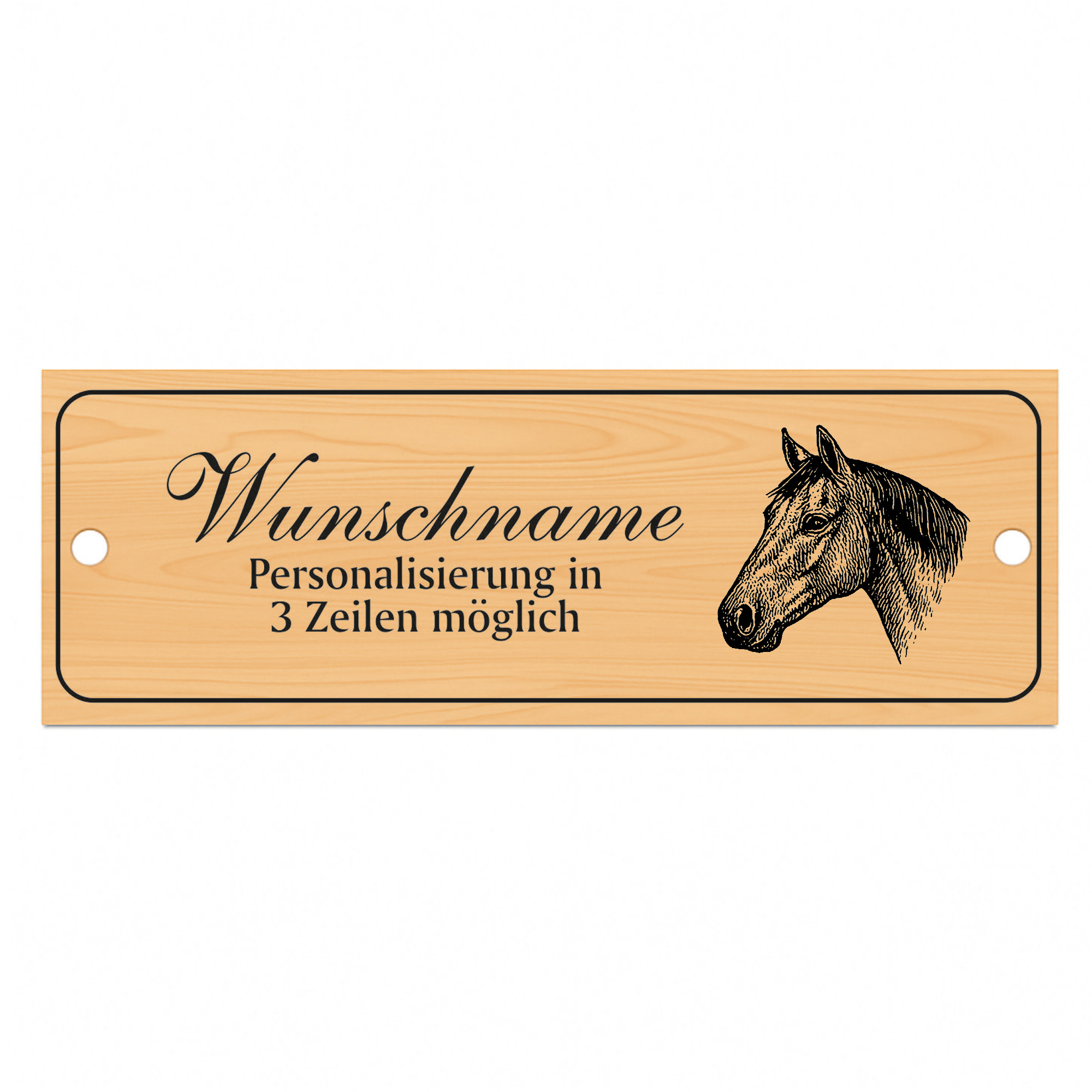 Stallschild Quarter Horse QuarterHorse personalisierbar mit Wunschtext – Stalltafel Pferdeschild Pferdebox Holzoptik - 20×7,5 cm