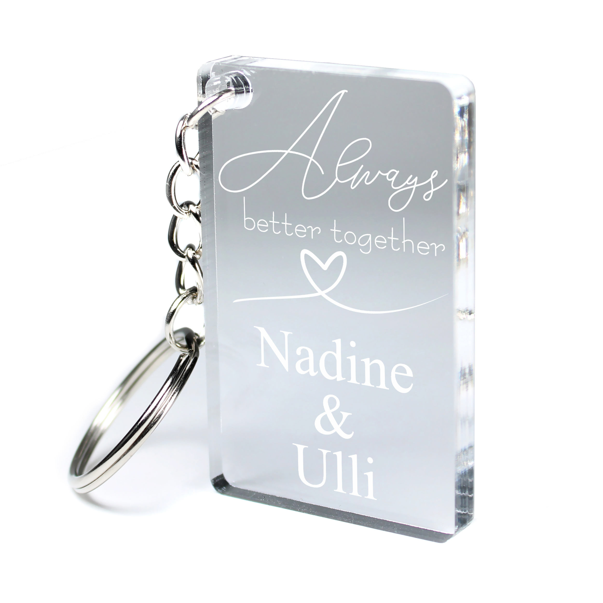 Freundschafts Schlüsselanhänger für Freundin – Personaliserbar 5,5x3,5 cm „Always better together“