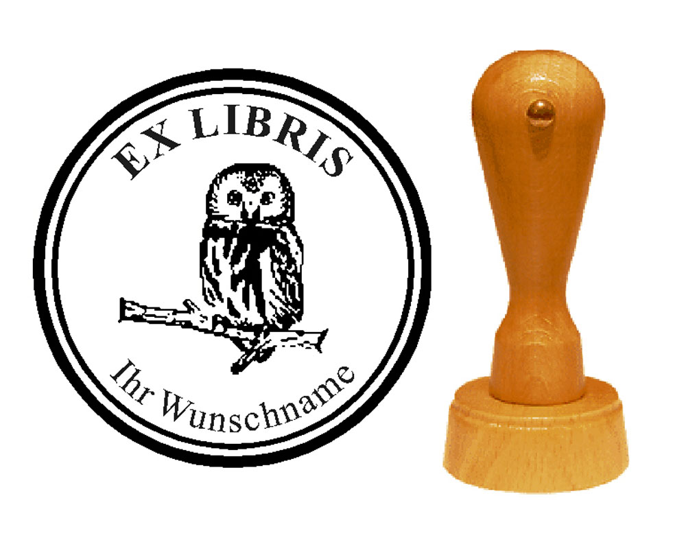 Ex Libris « Eule 07 » mit persönlichem Namen