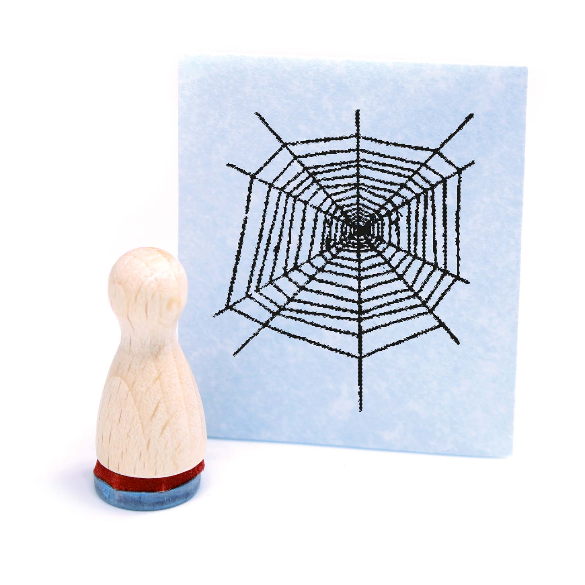Ministempel Spinnennetz - Holzstempel mini Motivstempel Ø12 mm