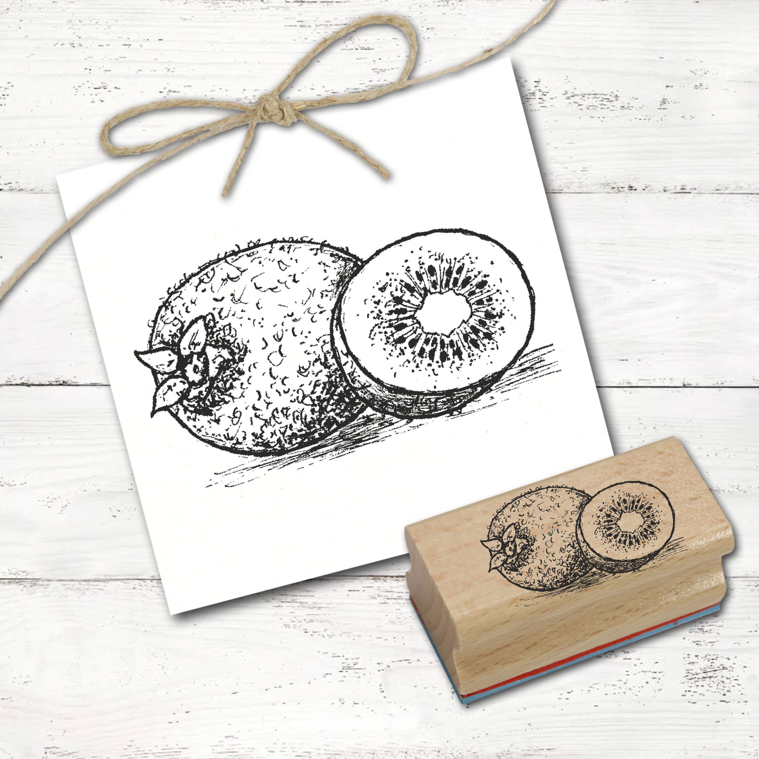 Motivstempel Kiwi - Stempel Holzstempel 48 x 28 mm