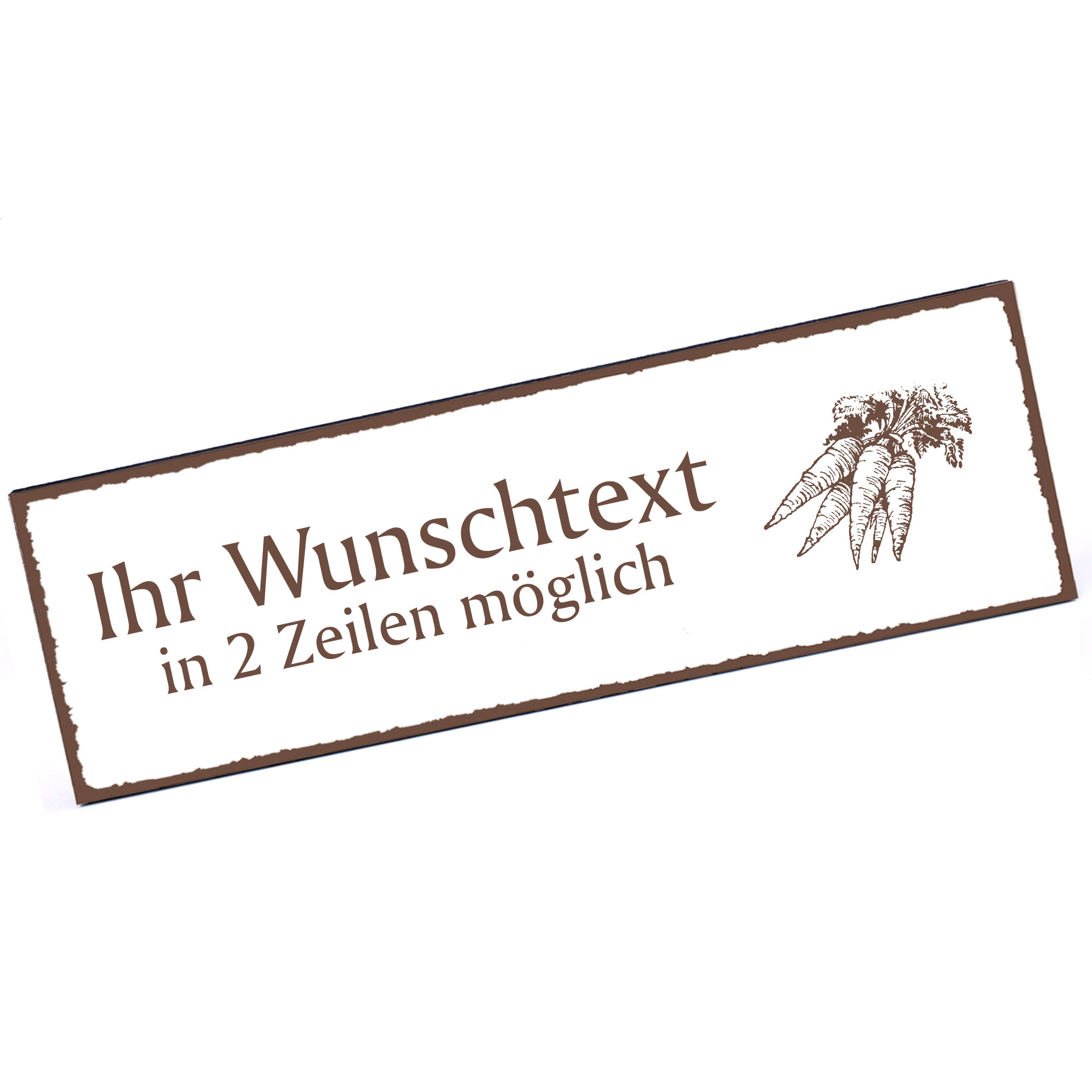 Türschild Karotten  Namensschild personalisiert mit Gravur - 150mm x 50mm - selbstklebend