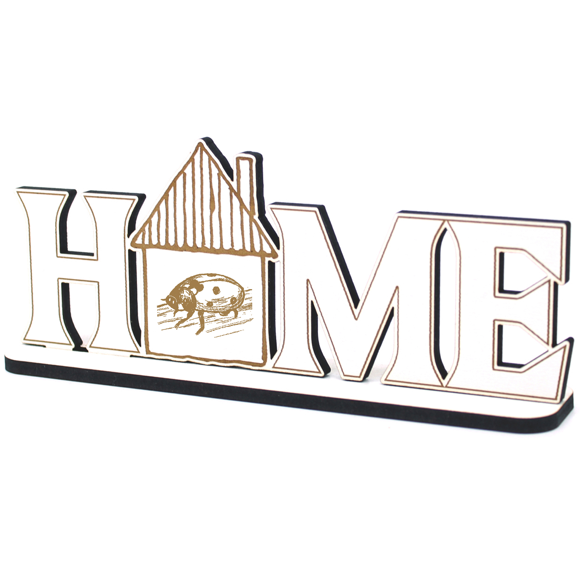 Deko Home Aufsteller Holz - Marienkäfer - 28x12 cm Holzdeko