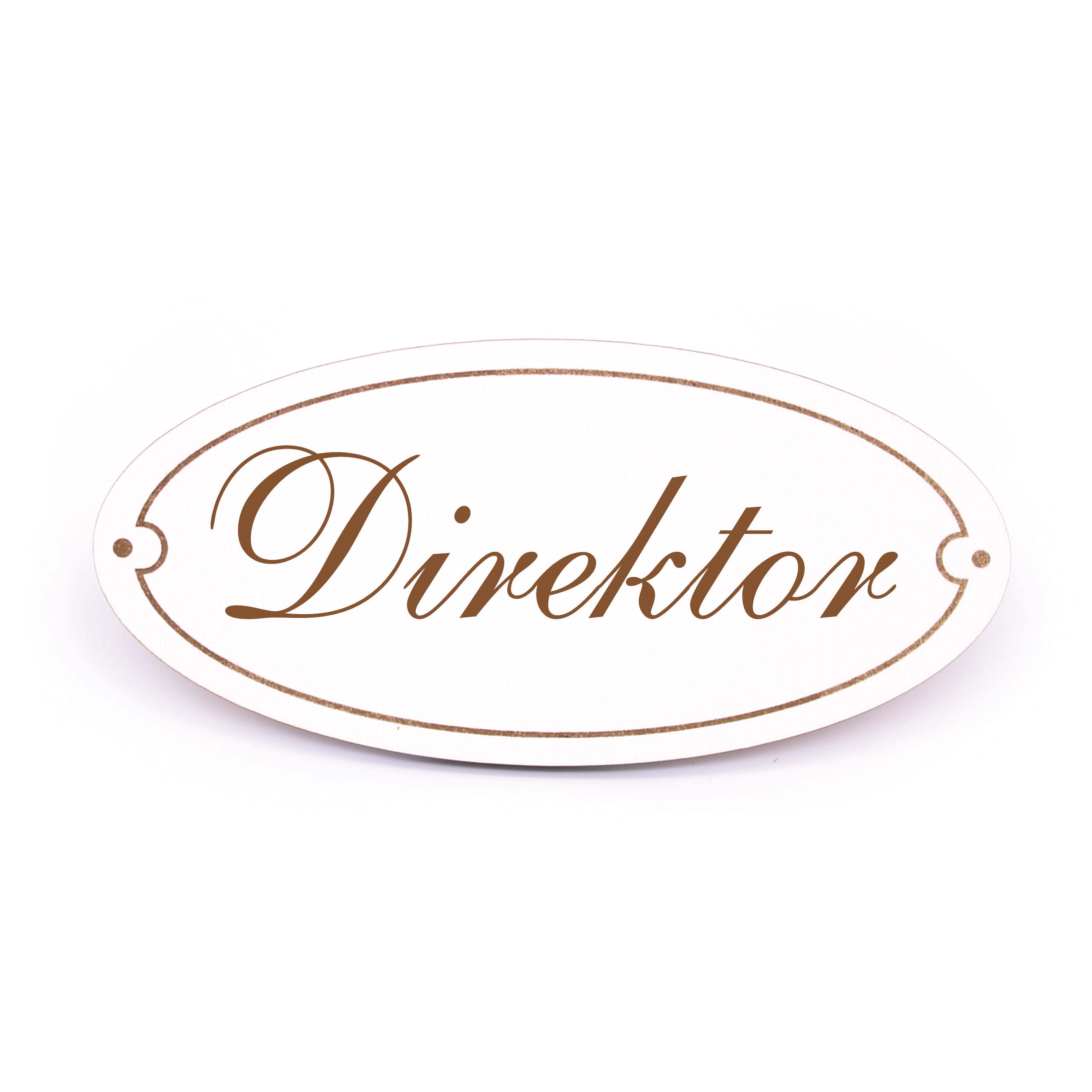 Ovales Türschild Direktor - selbstklebend - 15 x 7 cm