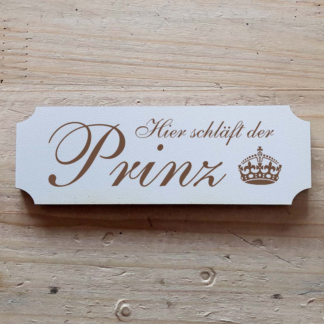 Selbstklebendes Schild « Hier schläft der Prinz »