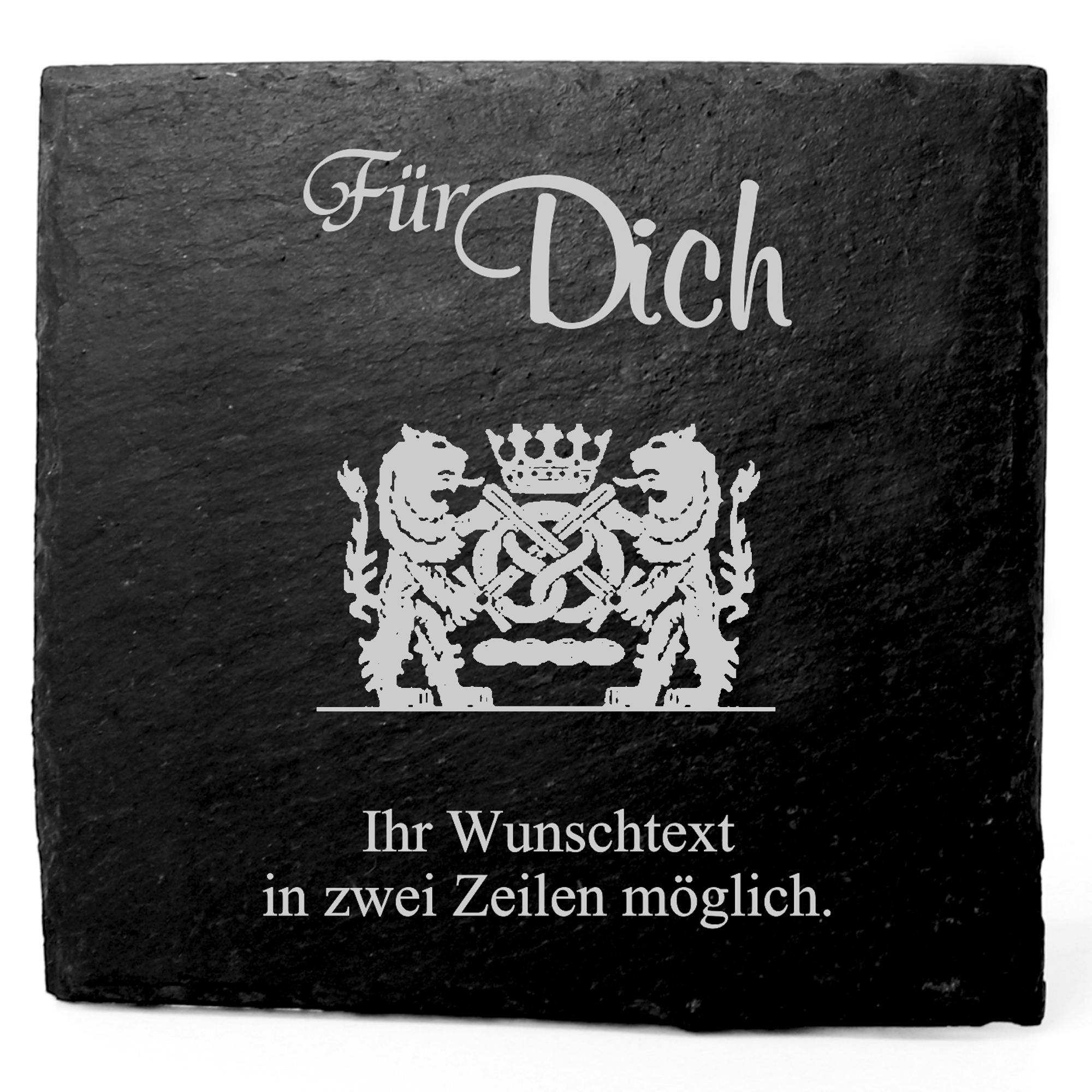 Deko Schiefer Untersetzer personalisiert Bäcker - Für Dich - 11x11cm