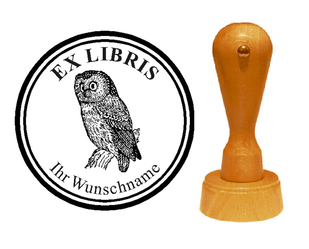 Ex Libris « Eule 05 » mit persönlichem Namen