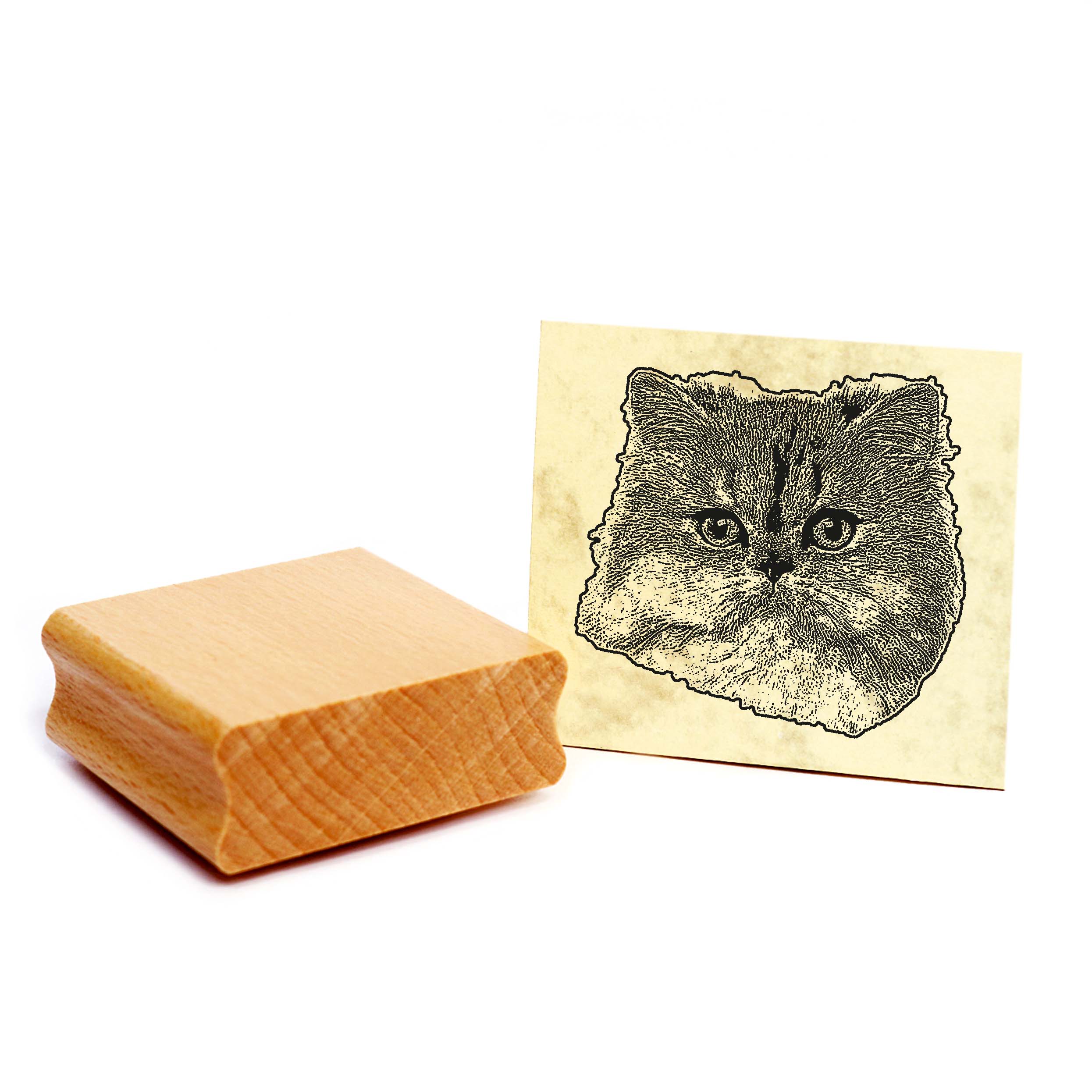 Motivstempel Perserkatze Perser - Stempel Katze Holzstempel ca. 48 x 48 mm