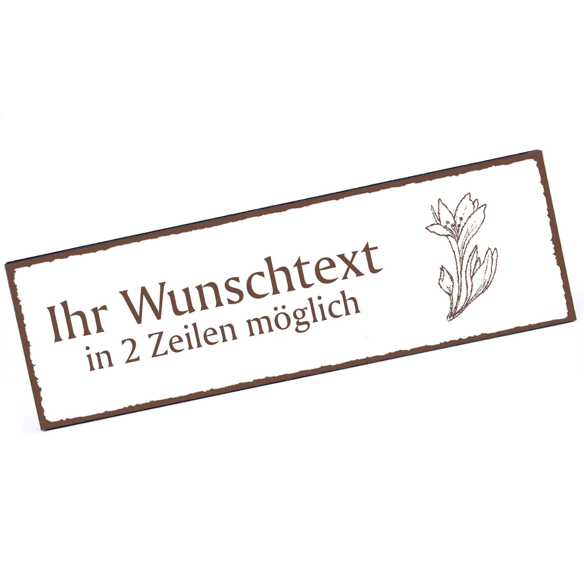 Türschild Herbstzeitlose  Namensschild personalisiert mit Gravur - 150mm x 50mm - selbstklebend